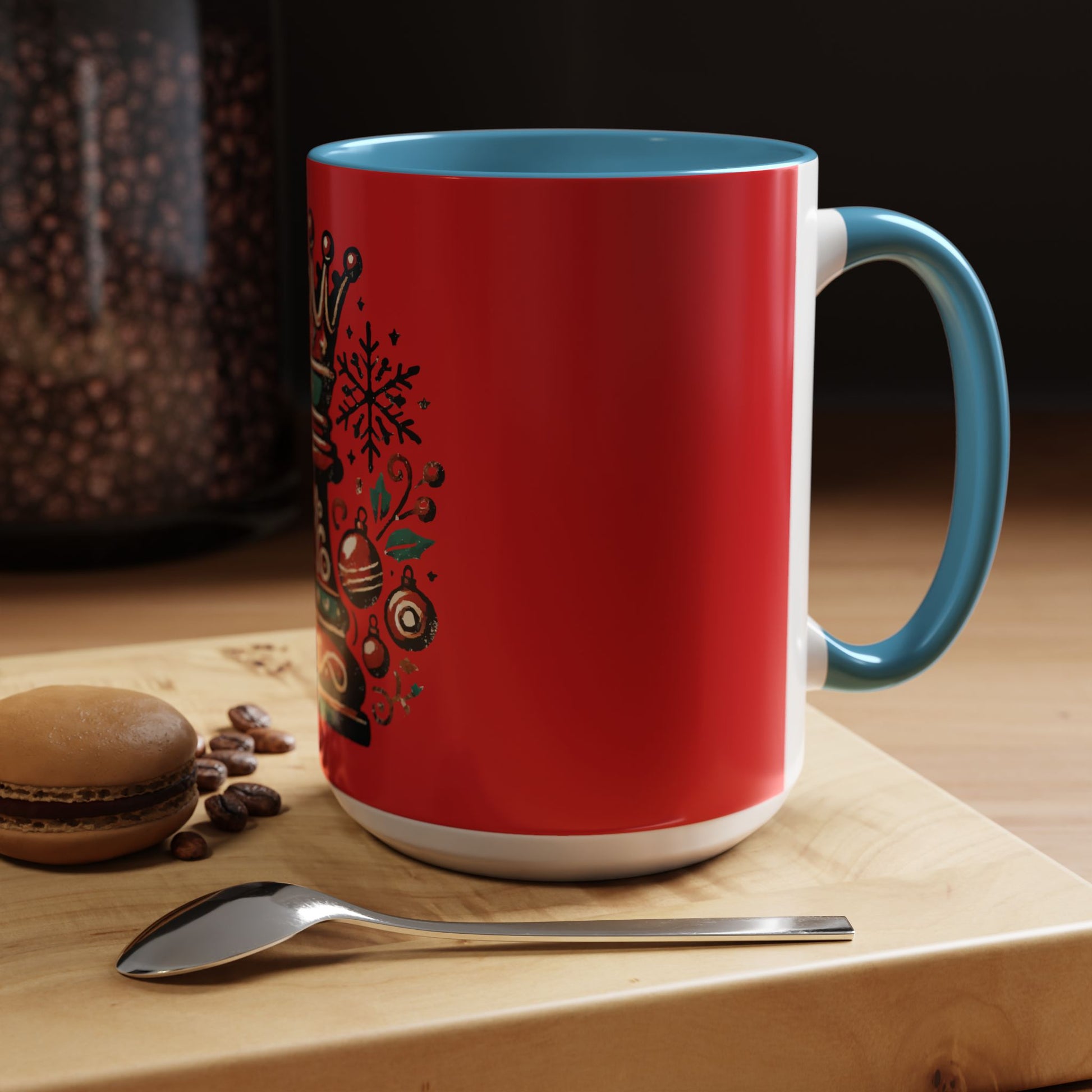 Taza de Cerámica con la Reina de Ajedrez en Estilo Vintage Navideño   Mug