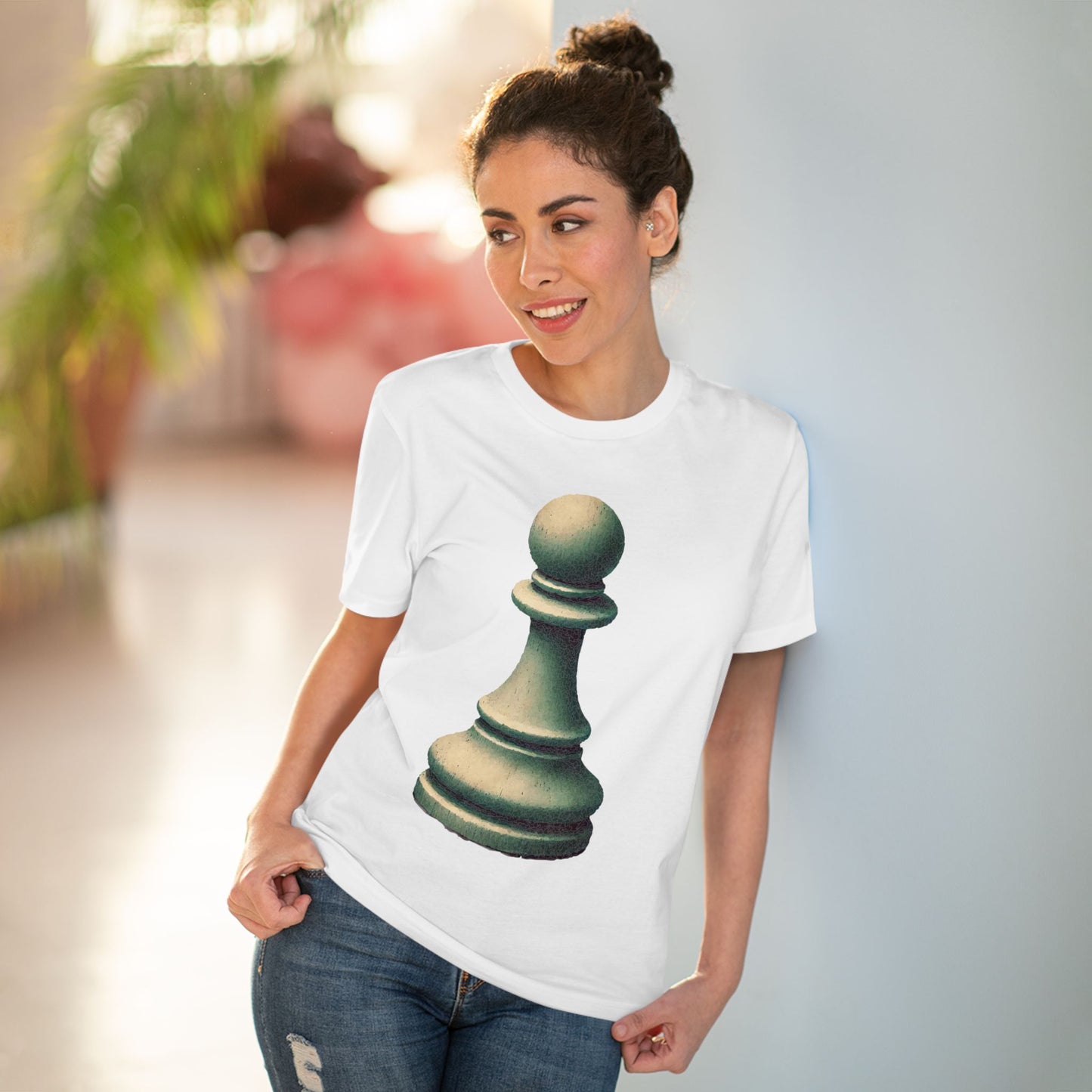 “Organic Unisex T-Shirt – Vintage Pawn Design, 100% Organic Cotton”   T-Shirt