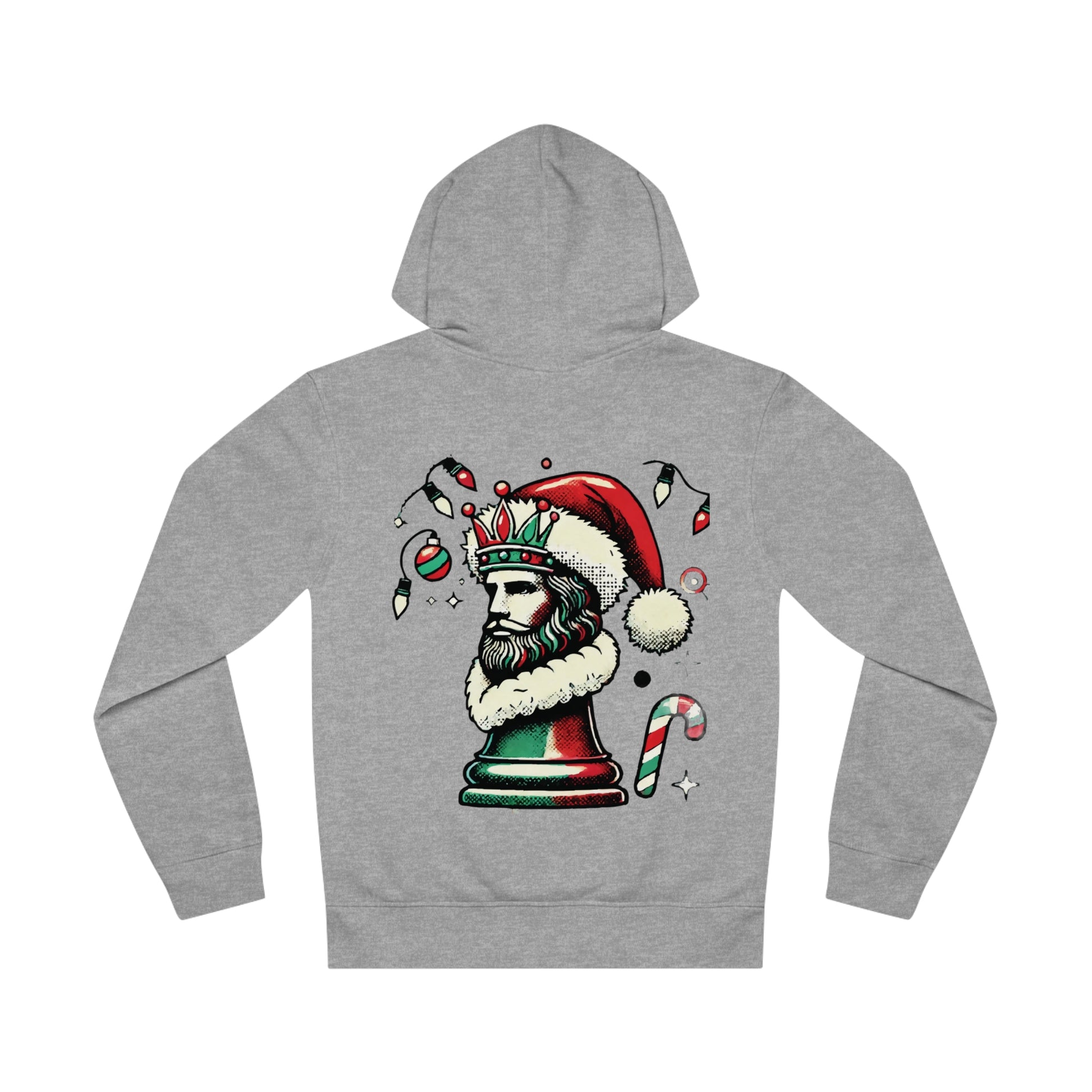 Unisex Drummer Hoodie con Rey de Ajedrez en Estilo Navideño Pop Art   Hoodie