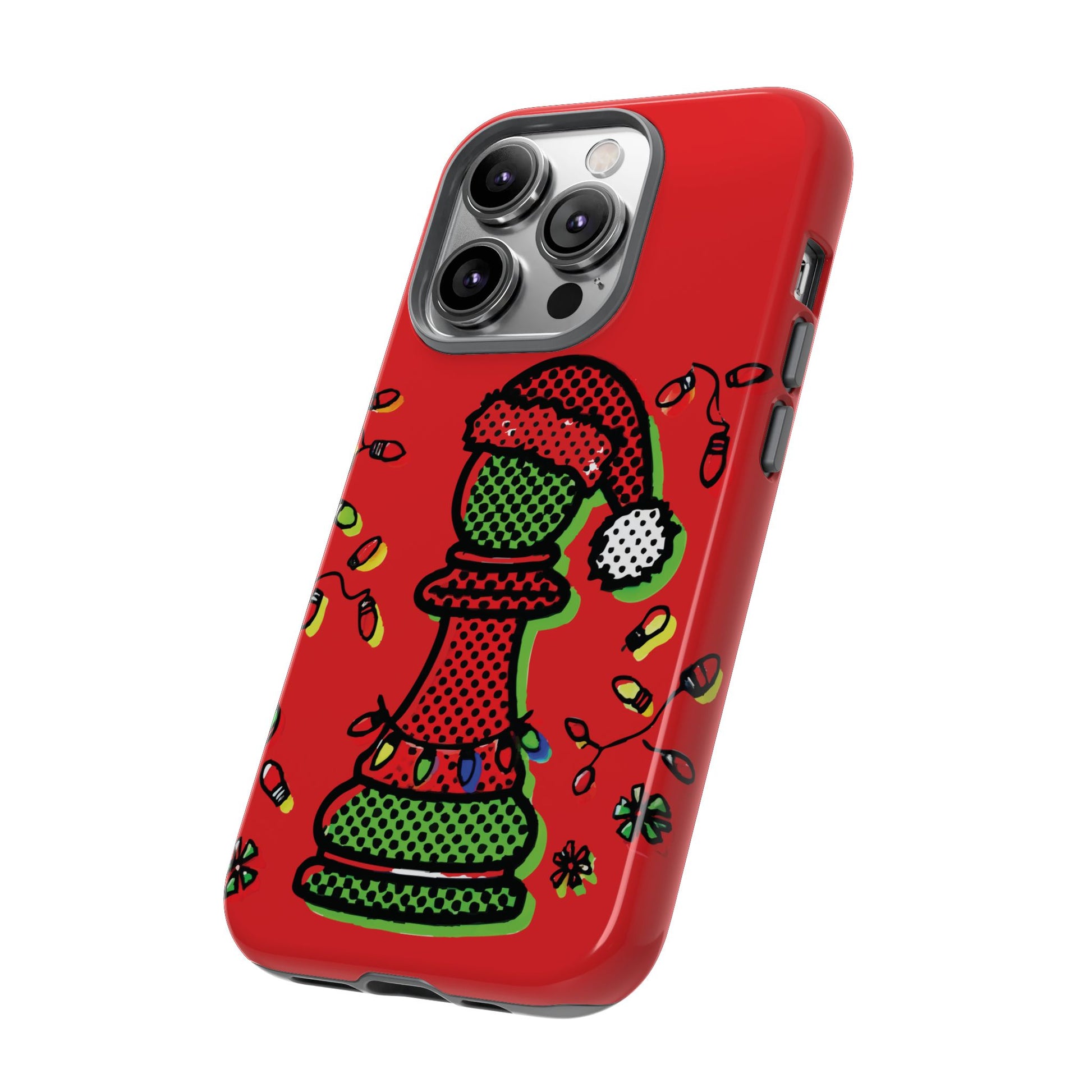 Funda Tough Peón de Ajedrez Navideño Pop Art – iPhone, Samsung y Pixel   Phone Case