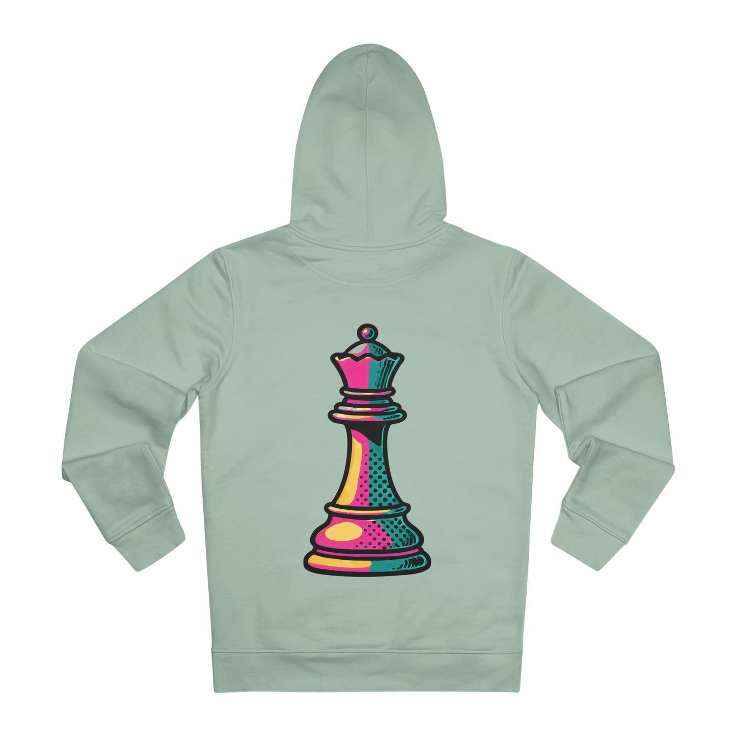 “Hoodie Unisex con Capucha Reina de Ajedrez – Diseño Pop Art Sostenible”   Hoodie  72.00 Aloe-3XL