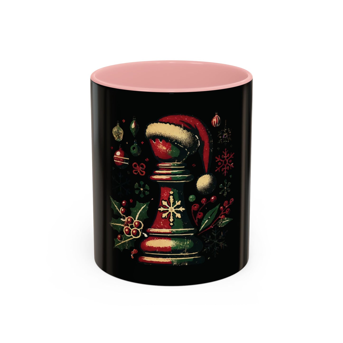 Taza de Café con Alfil de Ajedrez Vintage Navideño - Estilo y Sostenibilidad   Mug  15.00 11oz-Pink