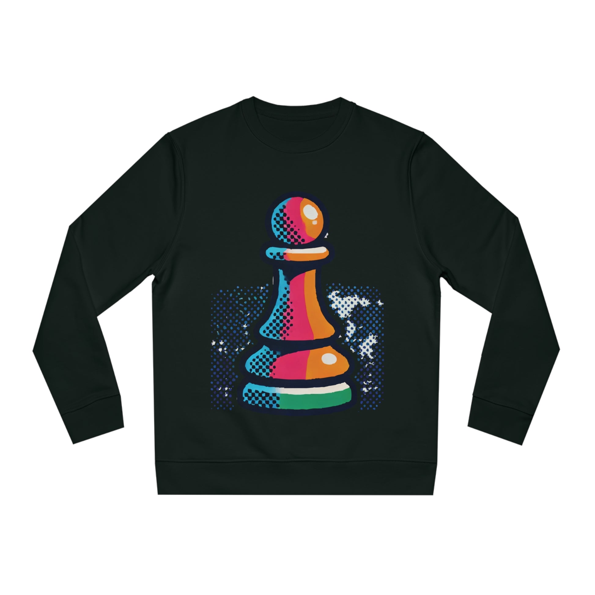 “Sudadera Unisex Peón de Ajedrez – Algodón Orgánico y Arte Moderno”   Sweatshirt  72.00 Black-2XL