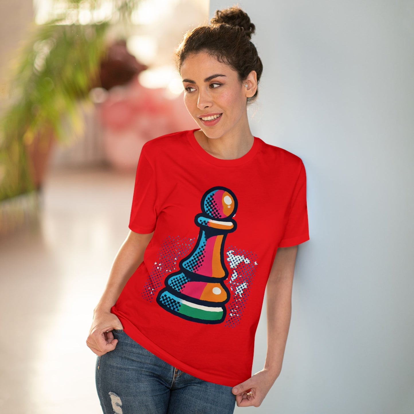 “Camiseta Unisex Peón de Ajedrez – Algodón Orgánico y Estilo Pop Art”   T-Shirt