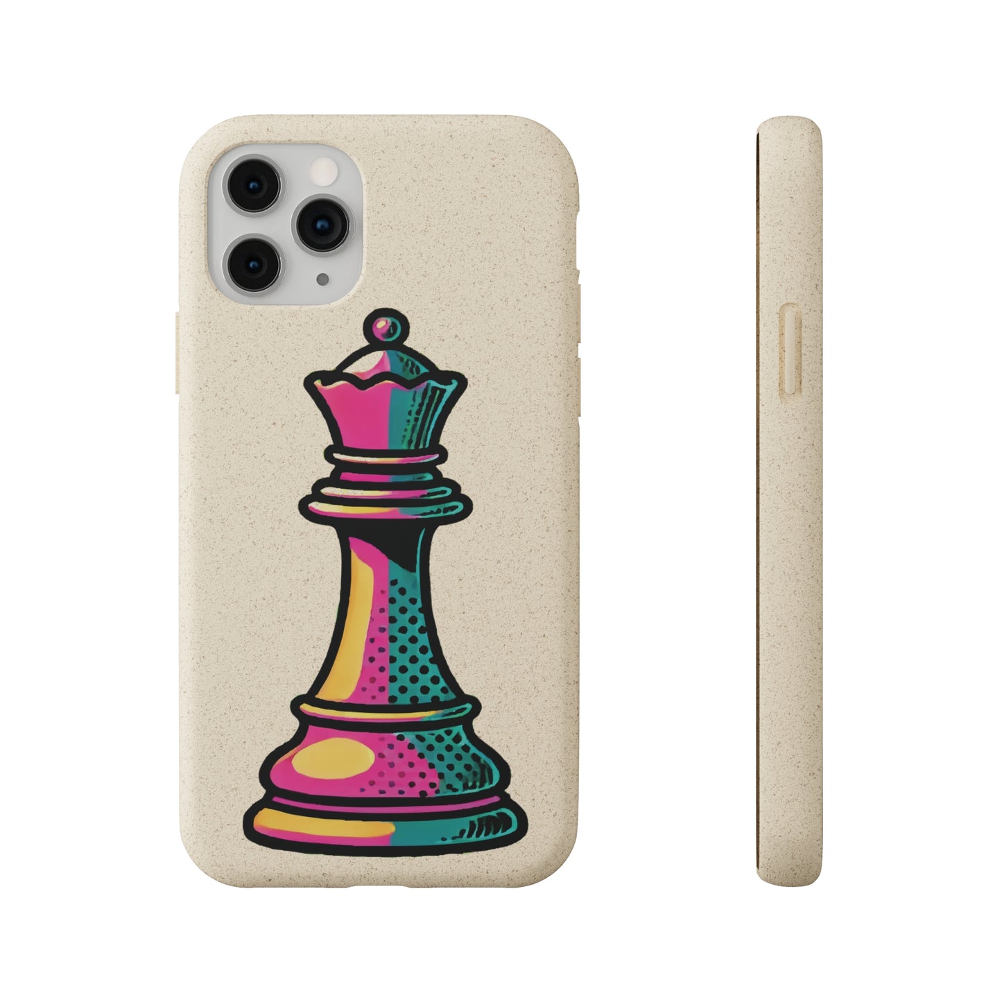 “Funda Biodegradable Reina de Ajedrez – Diseño Pop Art y Carga Inalámbrica”   Phone Case  33.00 iPhone-11-Pro-with-gift-packaging