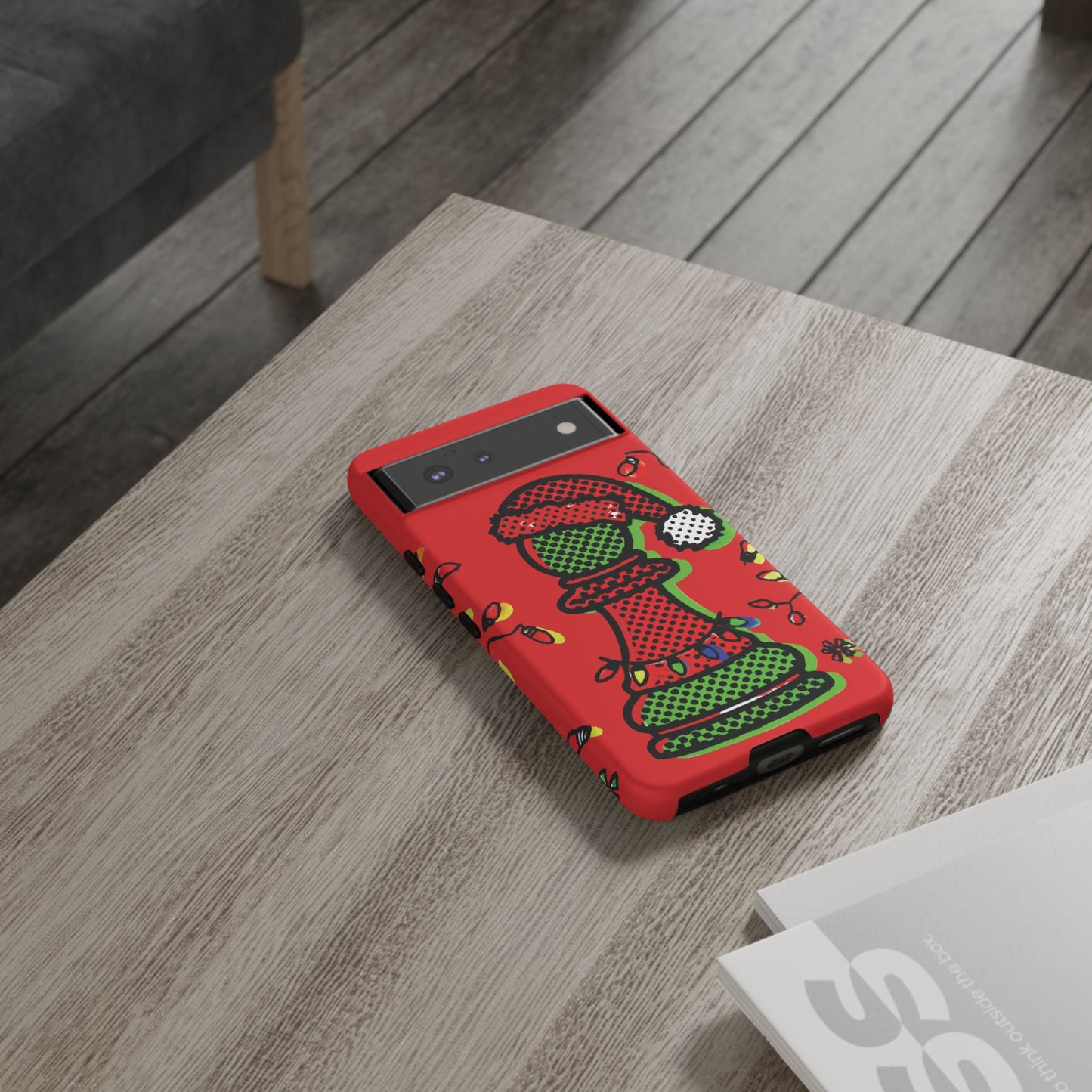 Funda Tough Peón de Ajedrez Navideño Pop Art – iPhone, Samsung y Pixel   Phone Case