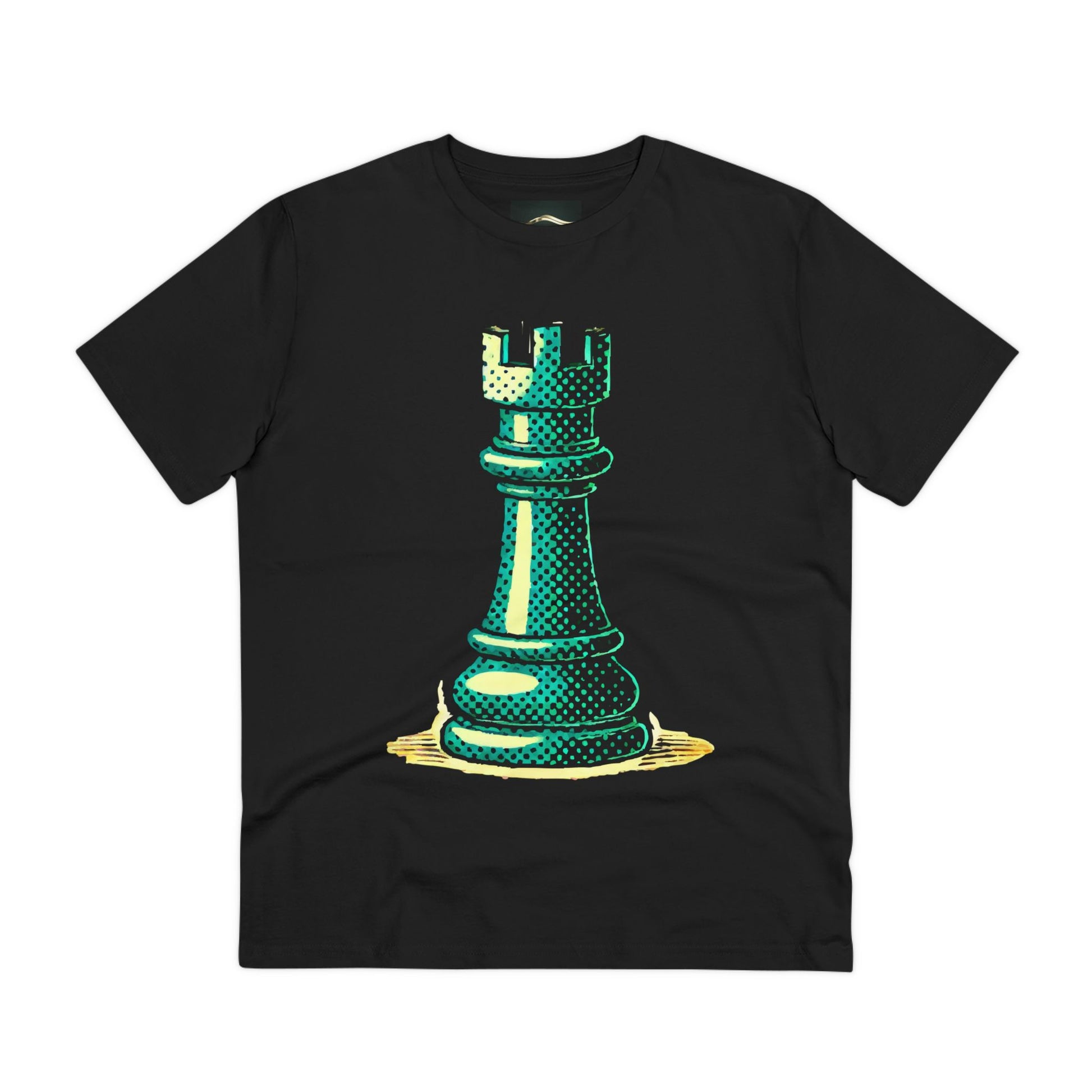 Chess Tower Organic cotton T-shirt   T-Shirt  39.00 Black-5XL