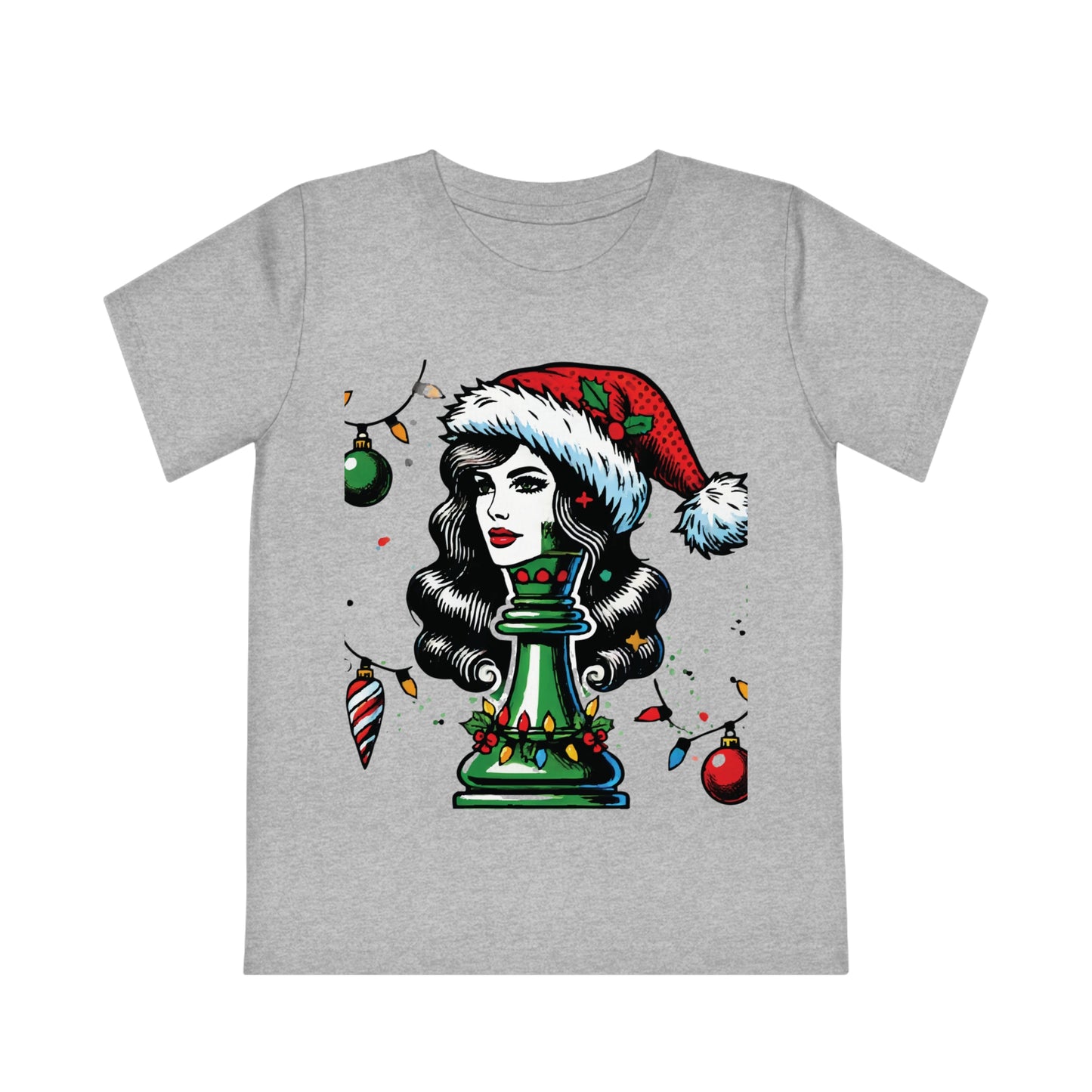 Camiseta Infantil Stanley Stella - 100% Algodón Orgánico Pop Art Navidad   Kids clothes  27.00 Heather-Grey-12-14-Years