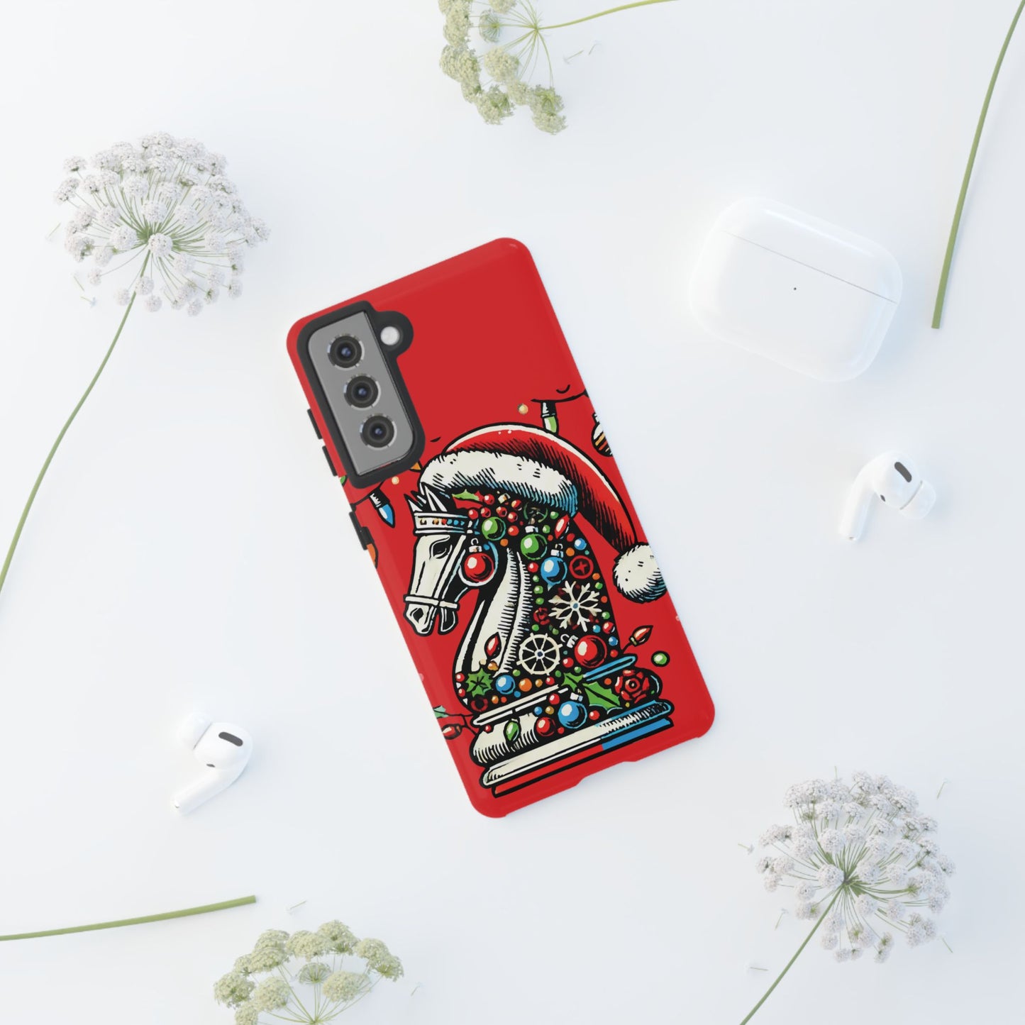 Funda Tough Navidad - Caballo Ajedrez Pop Art para iPhone, Samsung y Pixel   Phone Case