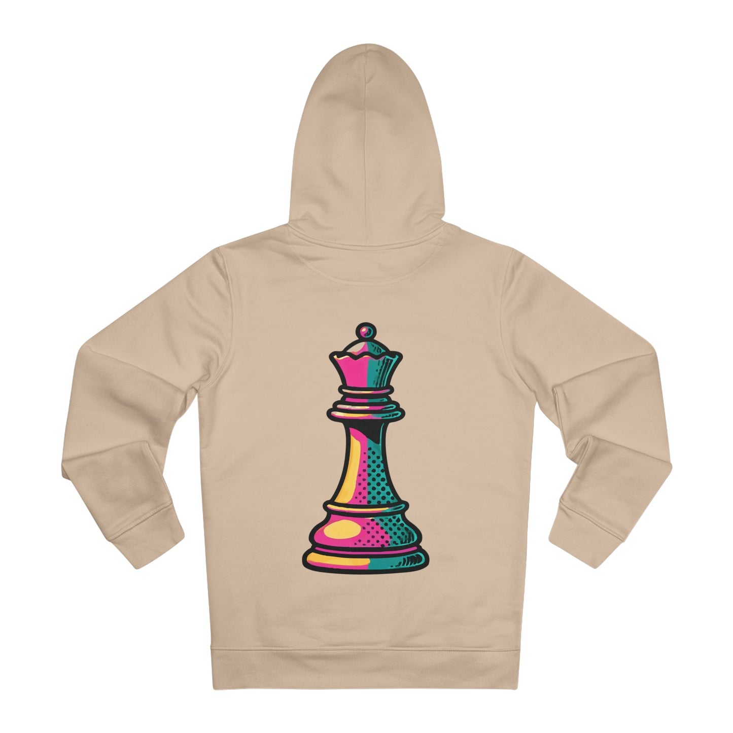 “Hoodie Unisex con Capucha Reina de Ajedrez – Diseño Pop Art Sostenible”   Hoodie  72.00 Desert-Dust-3XL