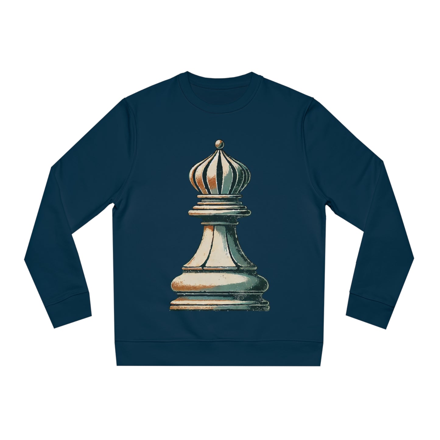 “Sudadera Unisex Alfil de Ajedrez – Algodón Orgánico y Estilo Retro”   Sweatshirt  72.00 French-Navy-2XL