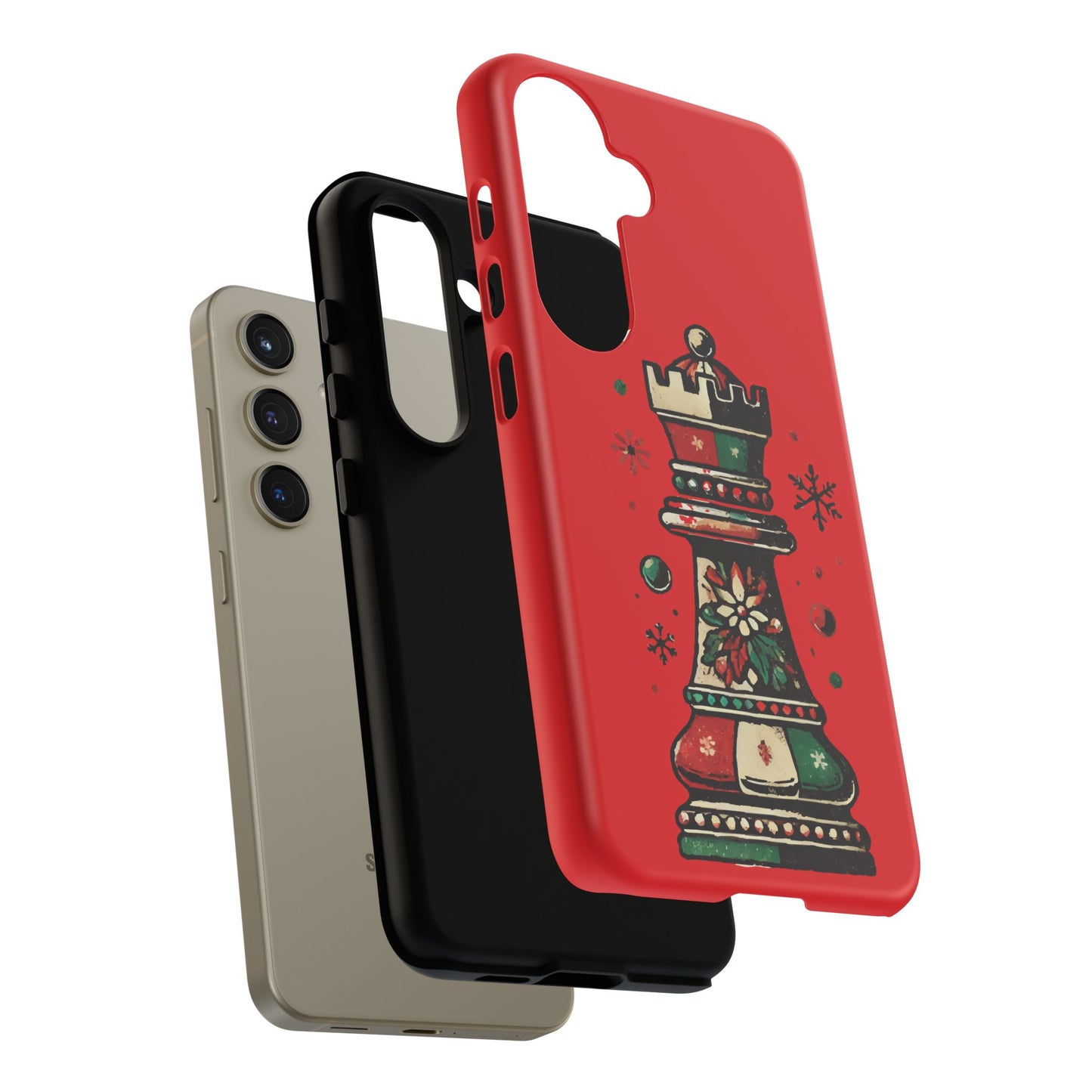 Funda Protectora para Móvil con Diseño de Torre de Ajedrez Vintage Navideño   Phone Case