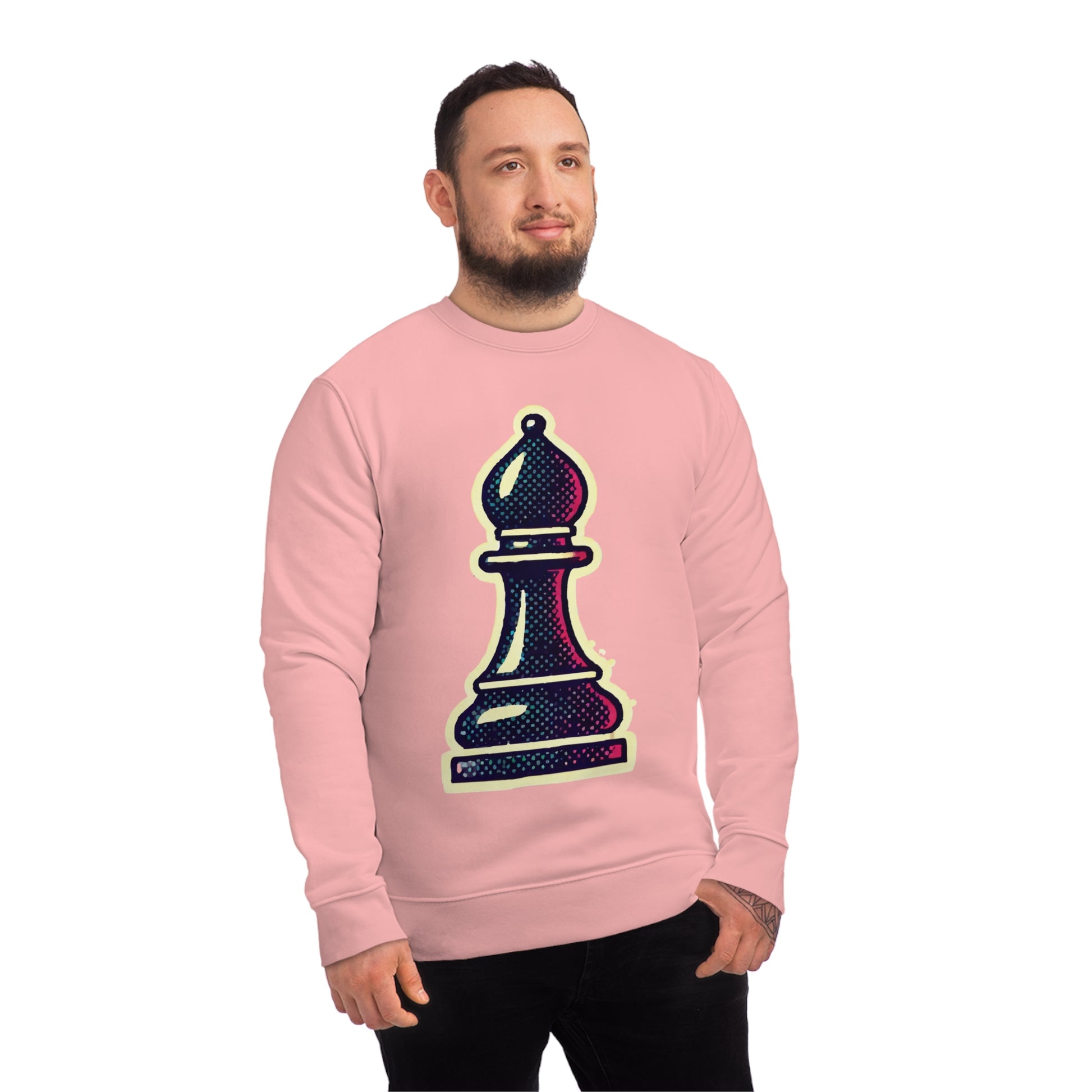 “Sudadera Unisex Alfil de Ajedrez – Diseño Pop Art y Algodón Orgánico”   Sweatshirt