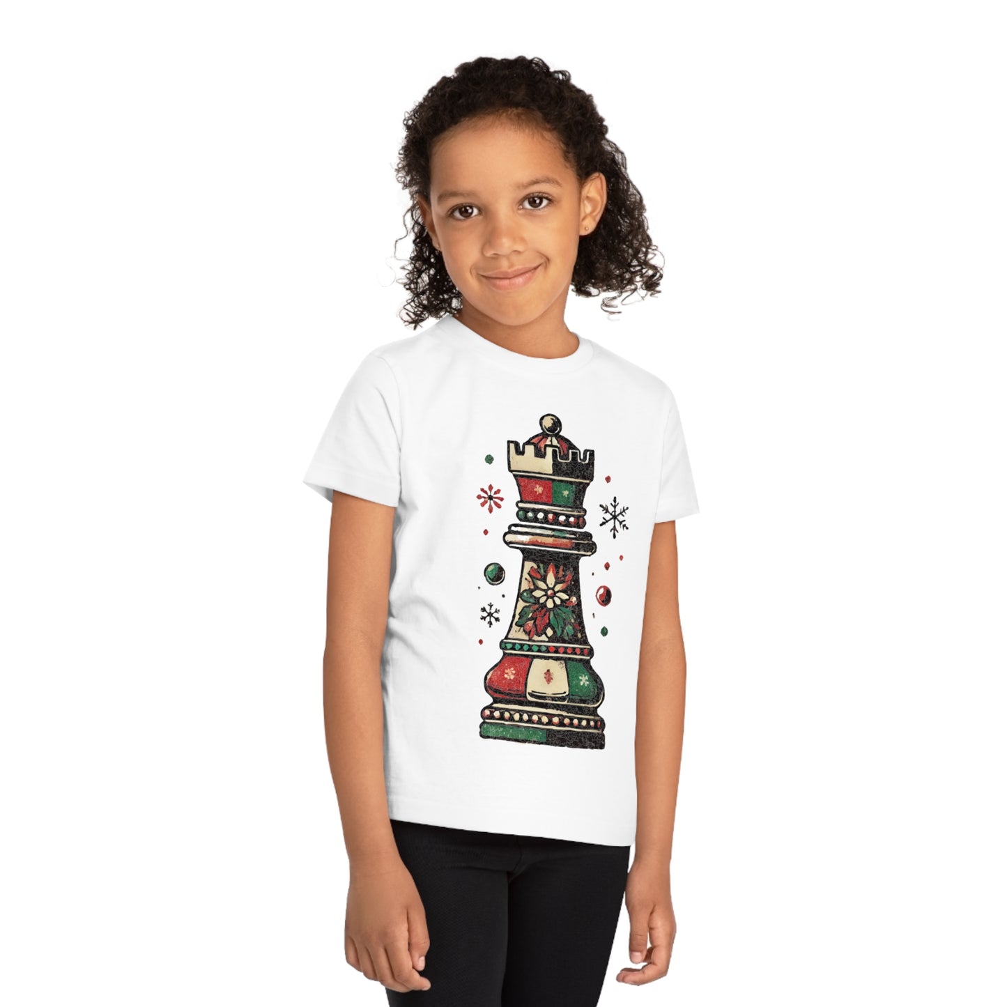 Camiseta Infantil Torre de Ajedrez Vintage Navidad - Algodón Orgánico   Kids clothes