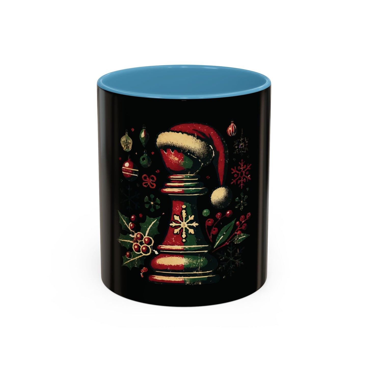 Taza de Café con Alfil de Ajedrez Vintage Navideño - Estilo y Sostenibilidad   Mug  15.00 11oz-Light-Blue