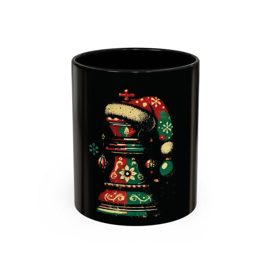 Taza Vintage Rey de Ajedrez Navideño – 11oz y 15oz, Estilo Retro Elegante   Mug  15.00 11oz-Black