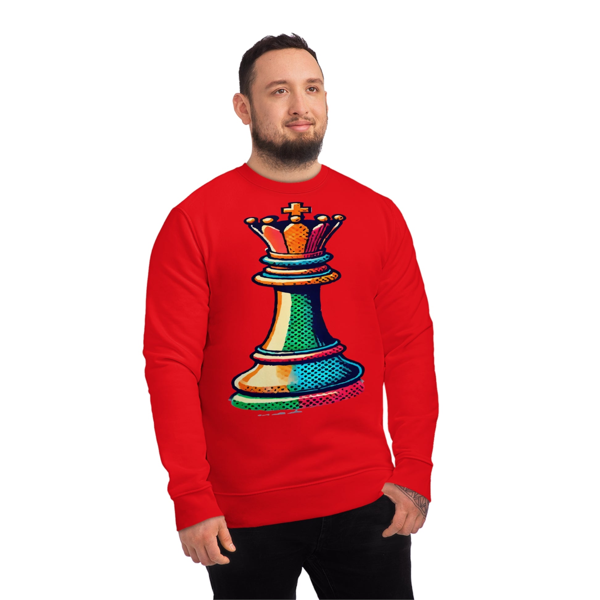 “Sudadera Unisex Rey de Ajedrez – Estilo Pop Art y Algodón Orgánico”   Sweatshirt