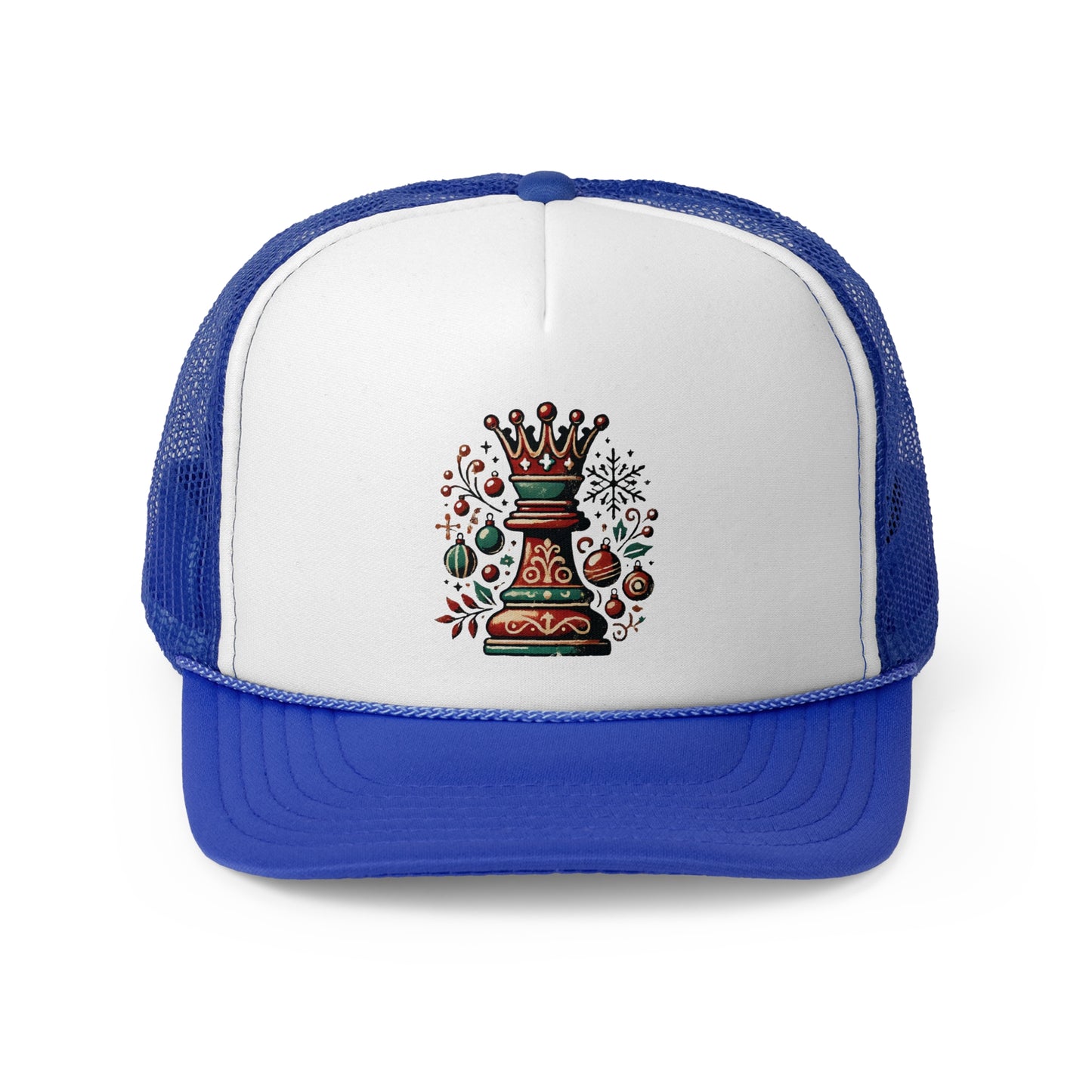 Gorra Trucker Navideña Reina de Ajedrez – Estilo Vintage y Festivo   Hats  24.00 Royal-One-size