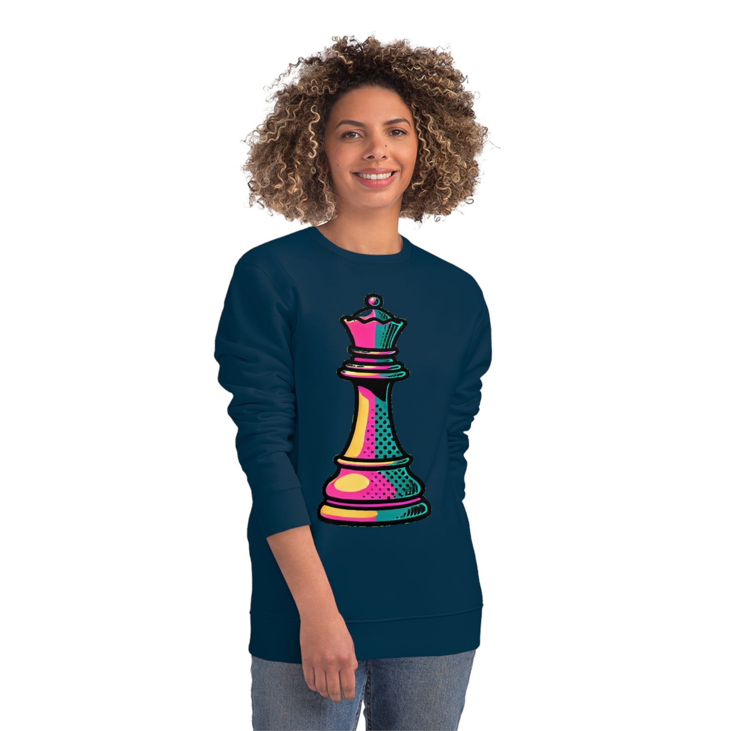 “Sudadera Unisex Orgánica Reina de Ajedrez – Pop Art”   Sweatshirt