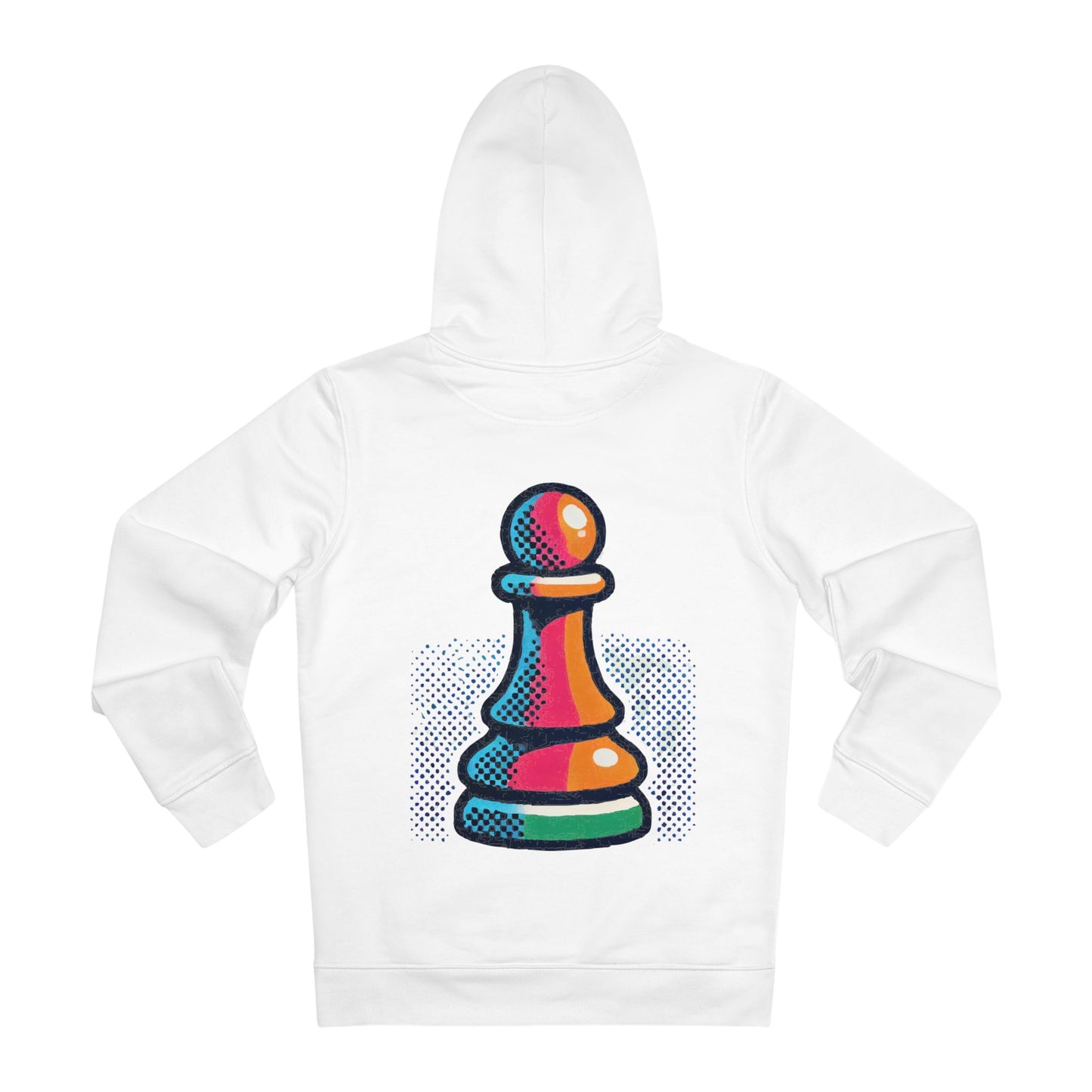 “Hoodie Unisex Peón de Ajedrez – Algodón Orgánico y Estilo Pop Art”   Hoodie  72.00 White-5XL