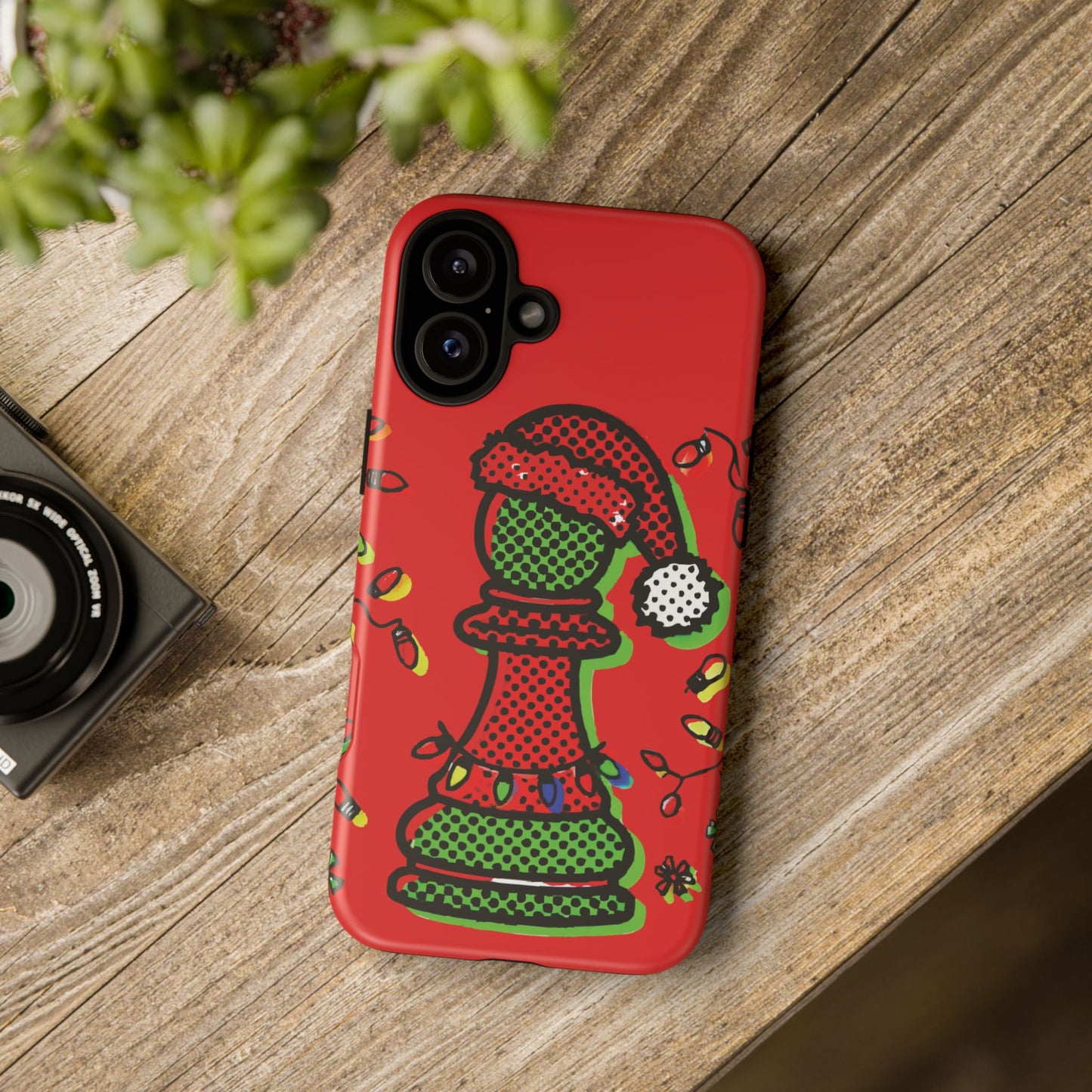 Funda Tough Peón de Ajedrez Navideño Pop Art – iPhone, Samsung y Pixel   Phone Case