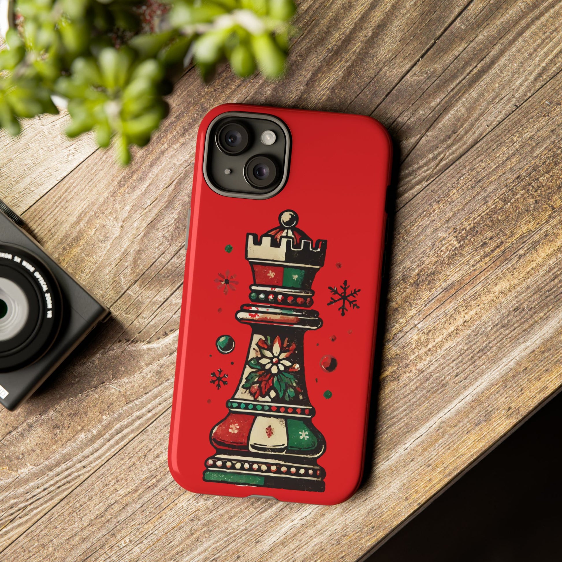 Funda Protectora para Móvil con Diseño de Torre de Ajedrez Vintage Navideño   Phone Case