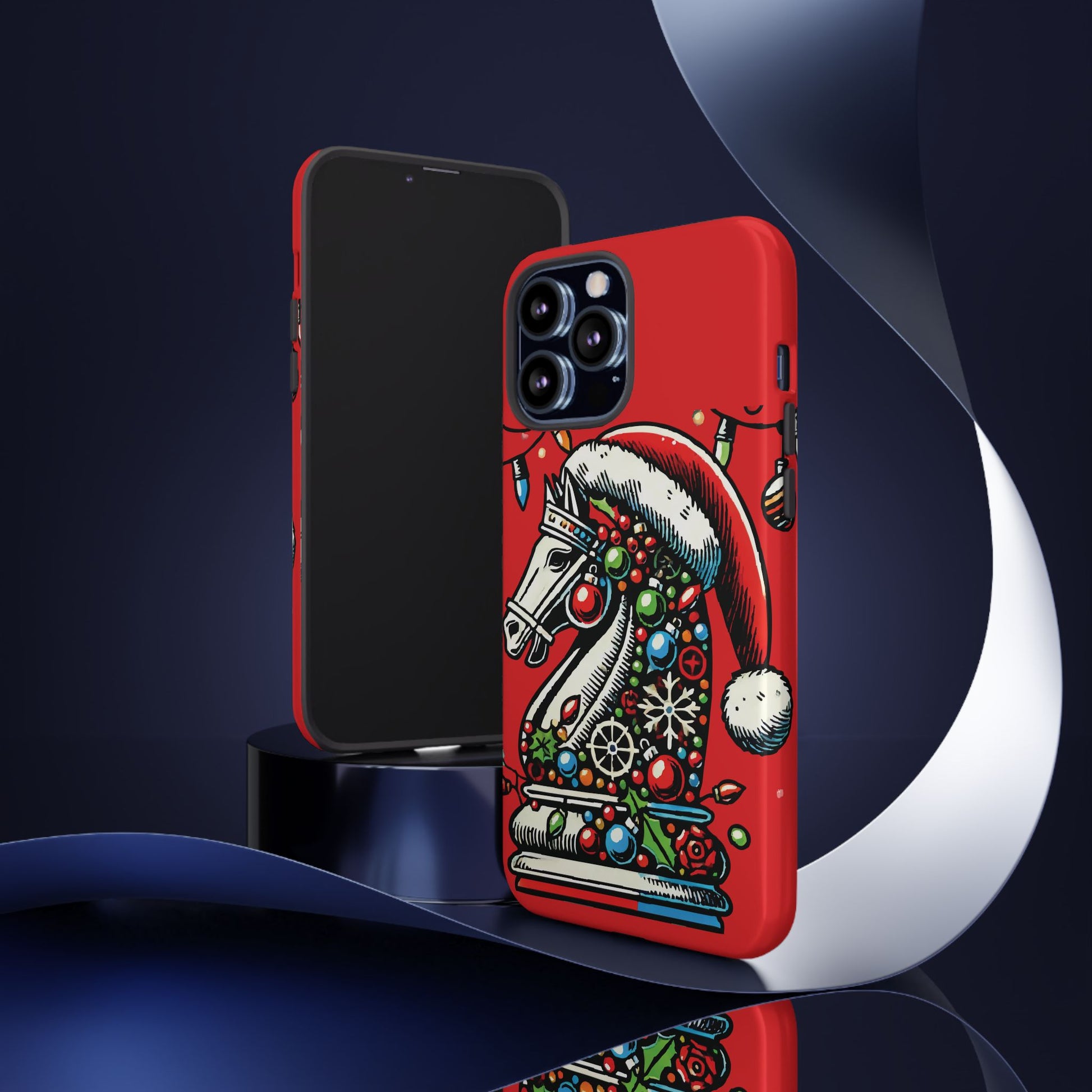 Funda Tough Navidad - Caballo Ajedrez Pop Art para iPhone, Samsung y Pixel   Phone Case