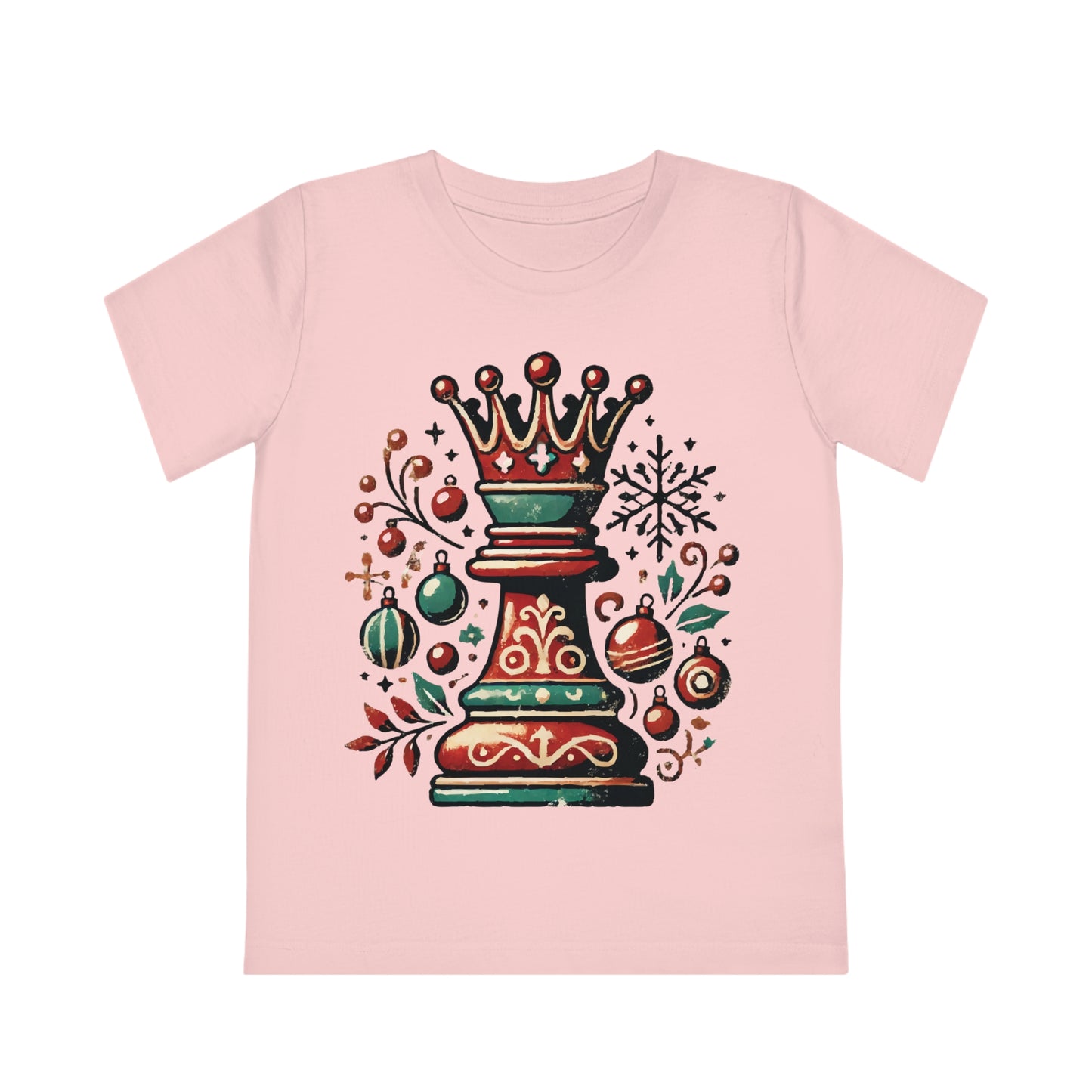 Camiseta Infantil Creator – Reina Ajedrez Vintage, Estilo Navideño Único   Kids clothes  27.00 Cotton-Pink-12-14-Years