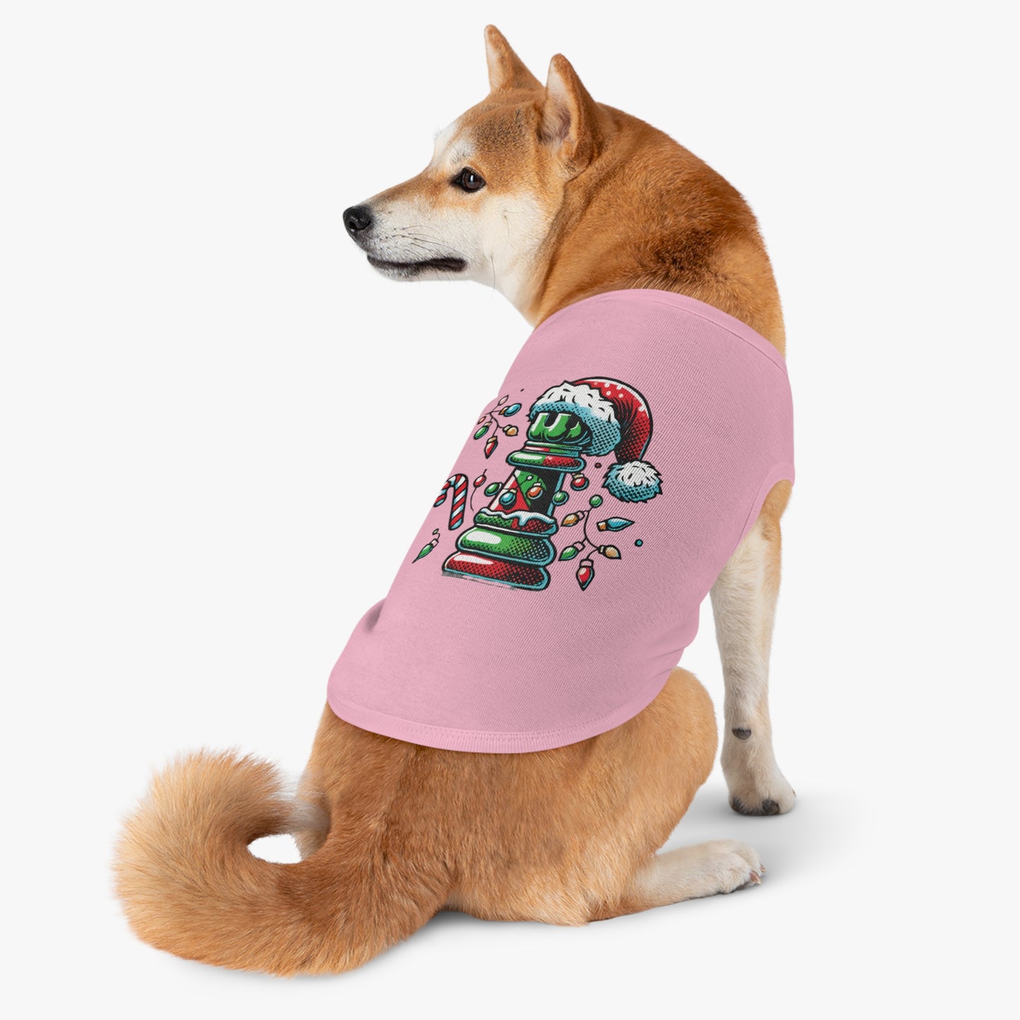 Tank Top para Mascotas – Torre de Ajedrez Estilo Pop Art Navideño   Pets