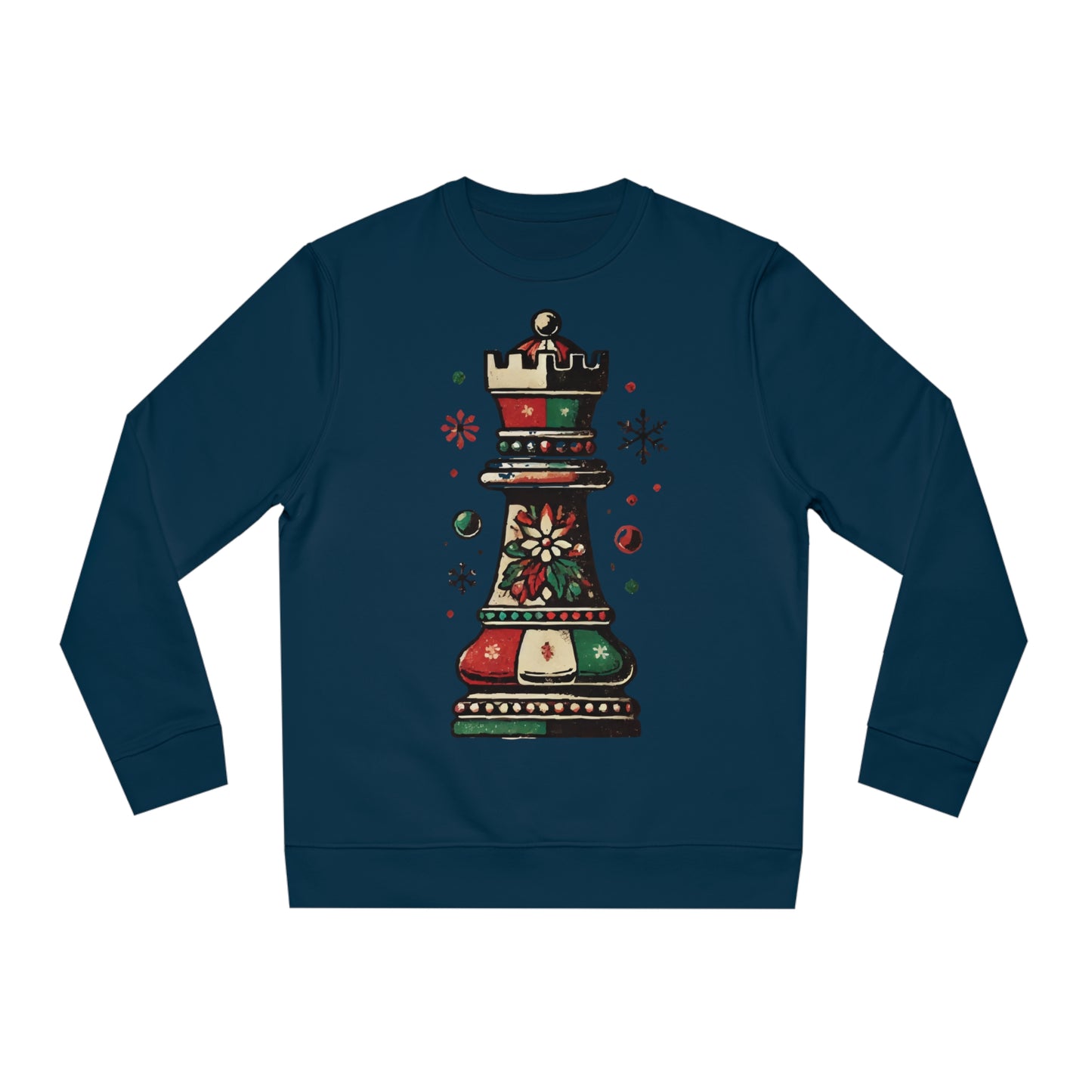 Sudadera Unisex Changer Navideña Vintage con Torre de Ajedrez   Sweatshirt  66.00 French-Navy-2XL