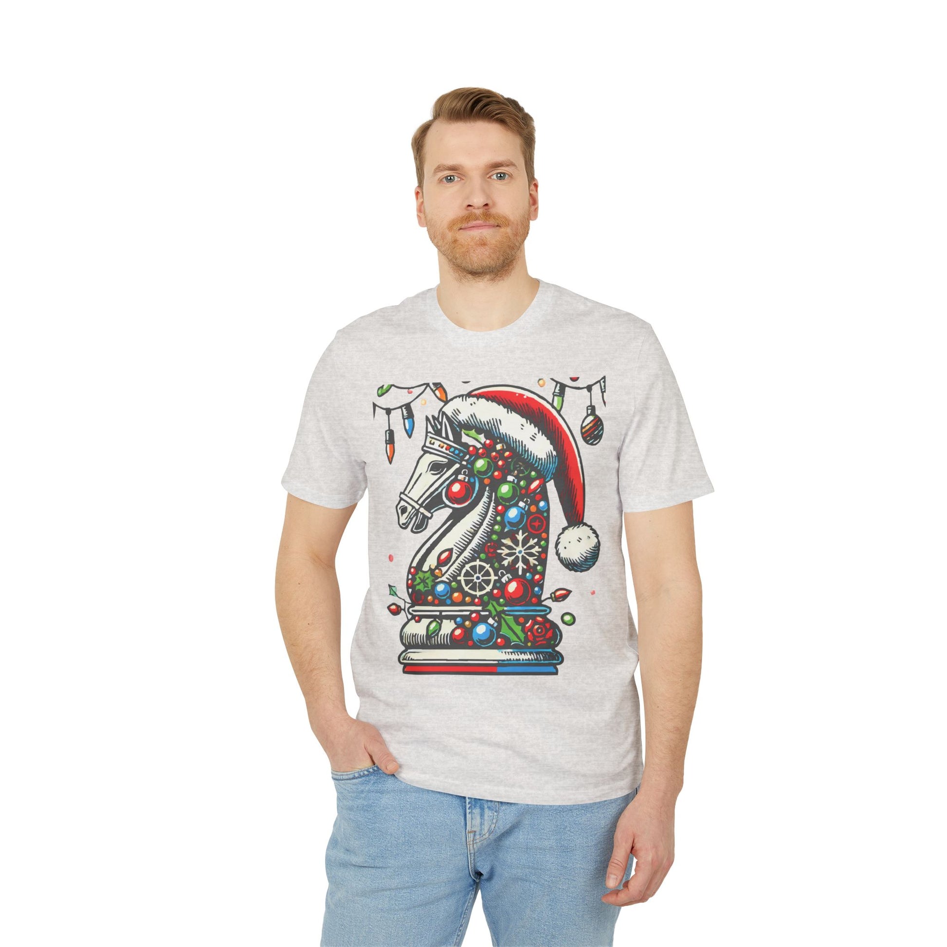 Unisex Creator 2.0 T-shirt – Caballo de Ajedrez Navideño en Pop Art   T-Shirt