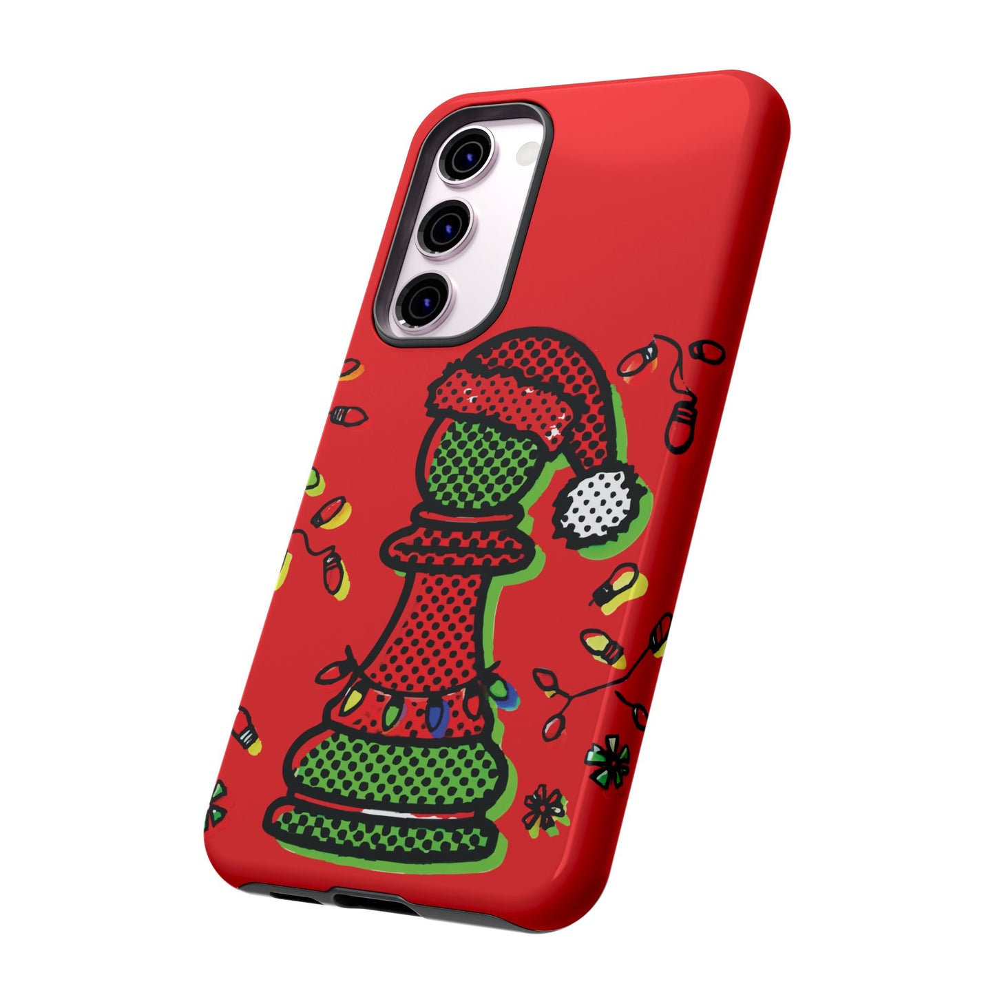 Funda Tough Peón de Ajedrez Navideño Pop Art – iPhone, Samsung y Pixel   Phone Case