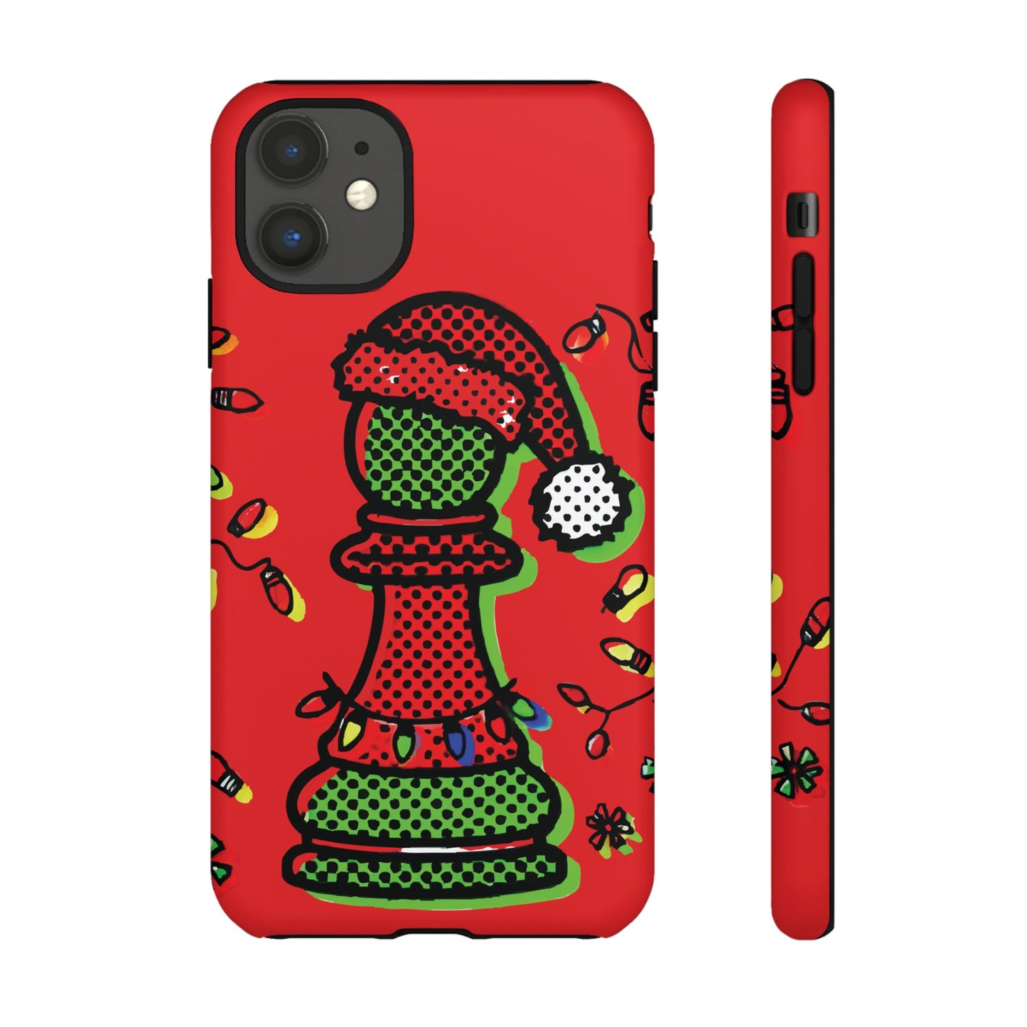 Funda Tough Peón de Ajedrez Navideño Pop Art – iPhone, Samsung y Pixel   Phone Case  24.00 iPhone-11-Matte