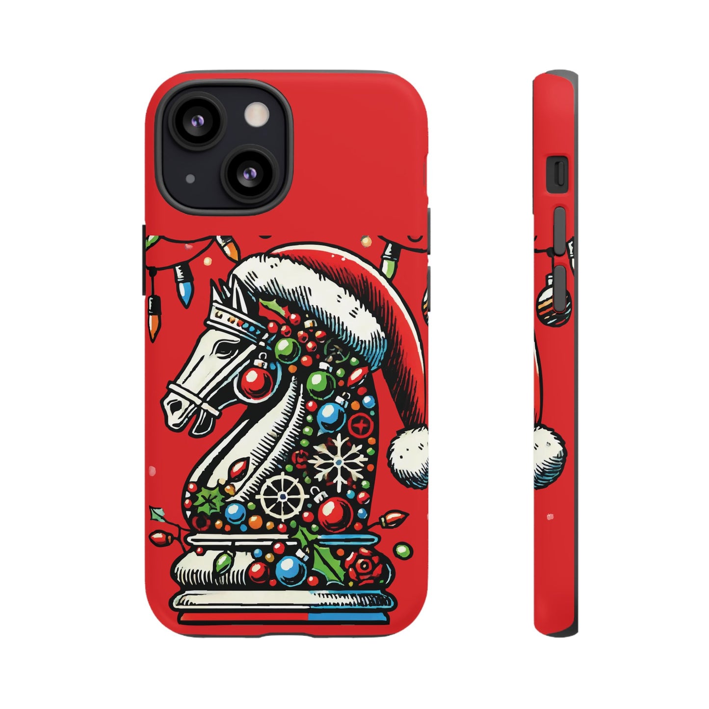 Funda Tough Navidad - Caballo Ajedrez Pop Art para iPhone, Samsung y Pixel   Phone Case  24.00 iPhone-13-Mini-Matte