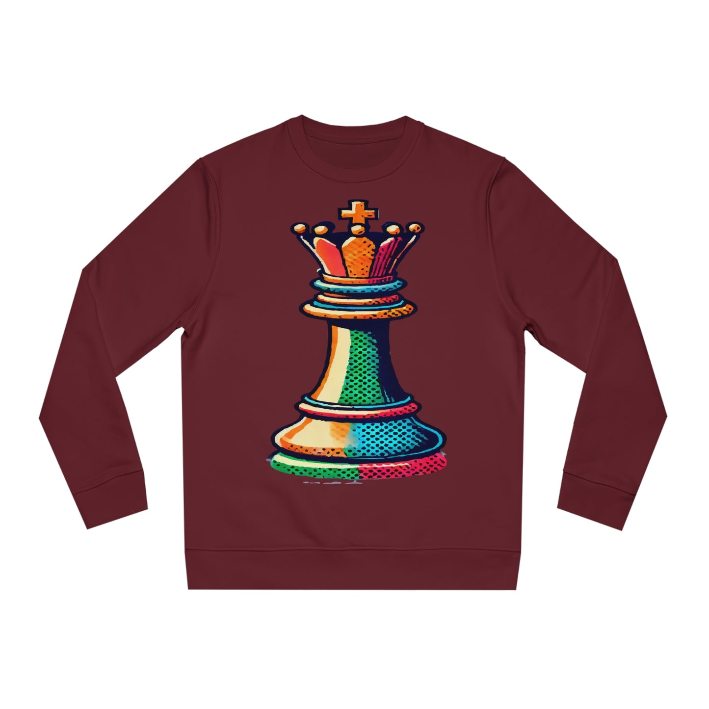 “Sudadera Unisex Rey de Ajedrez – Estilo Pop Art y Algodón Orgánico”   Sweatshirt  72.00 Burgundy-2XL