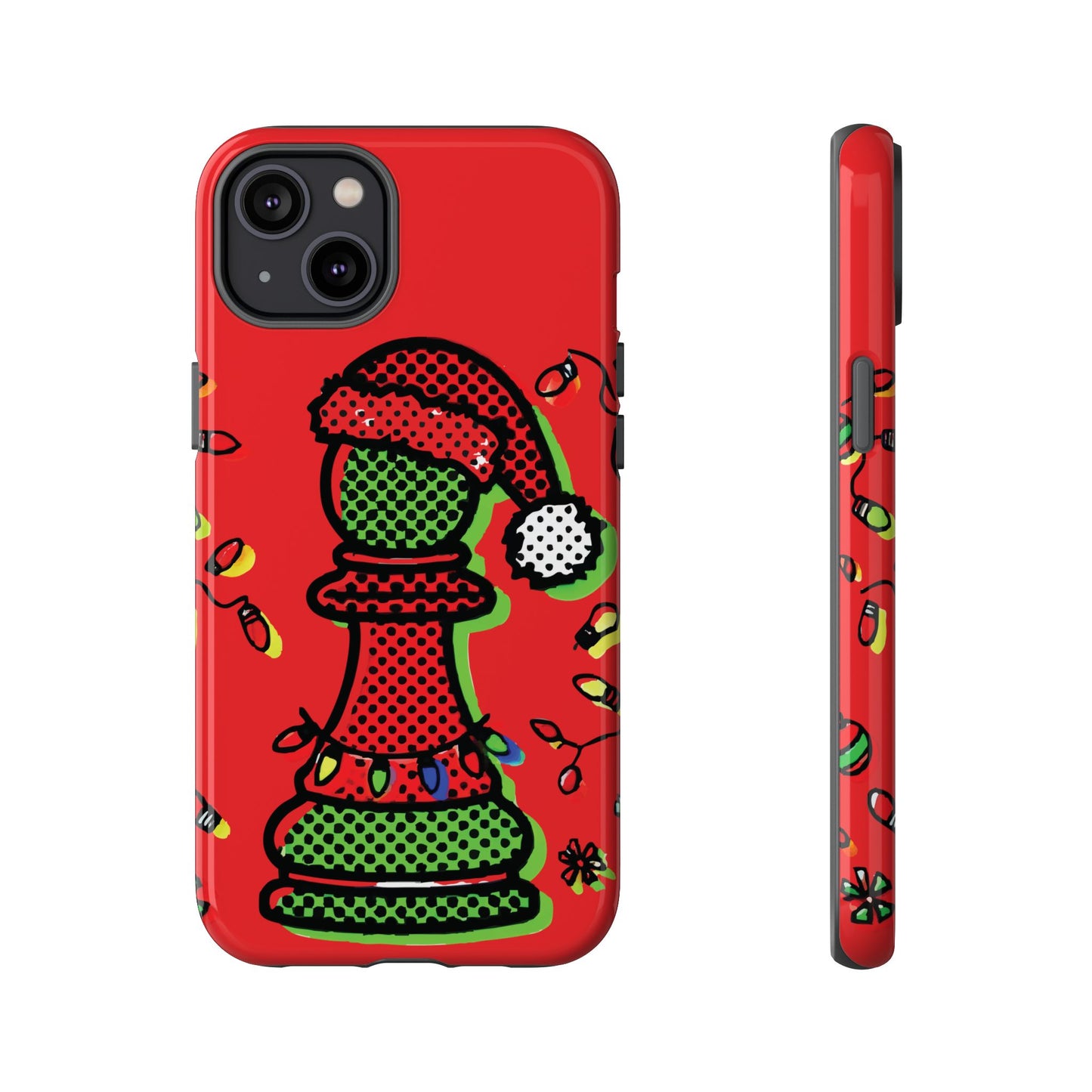 Funda Tough Peón de Ajedrez Navideño Pop Art – iPhone, Samsung y Pixel   Phone Case  24.00 iPhone-14-Plus-Glossy