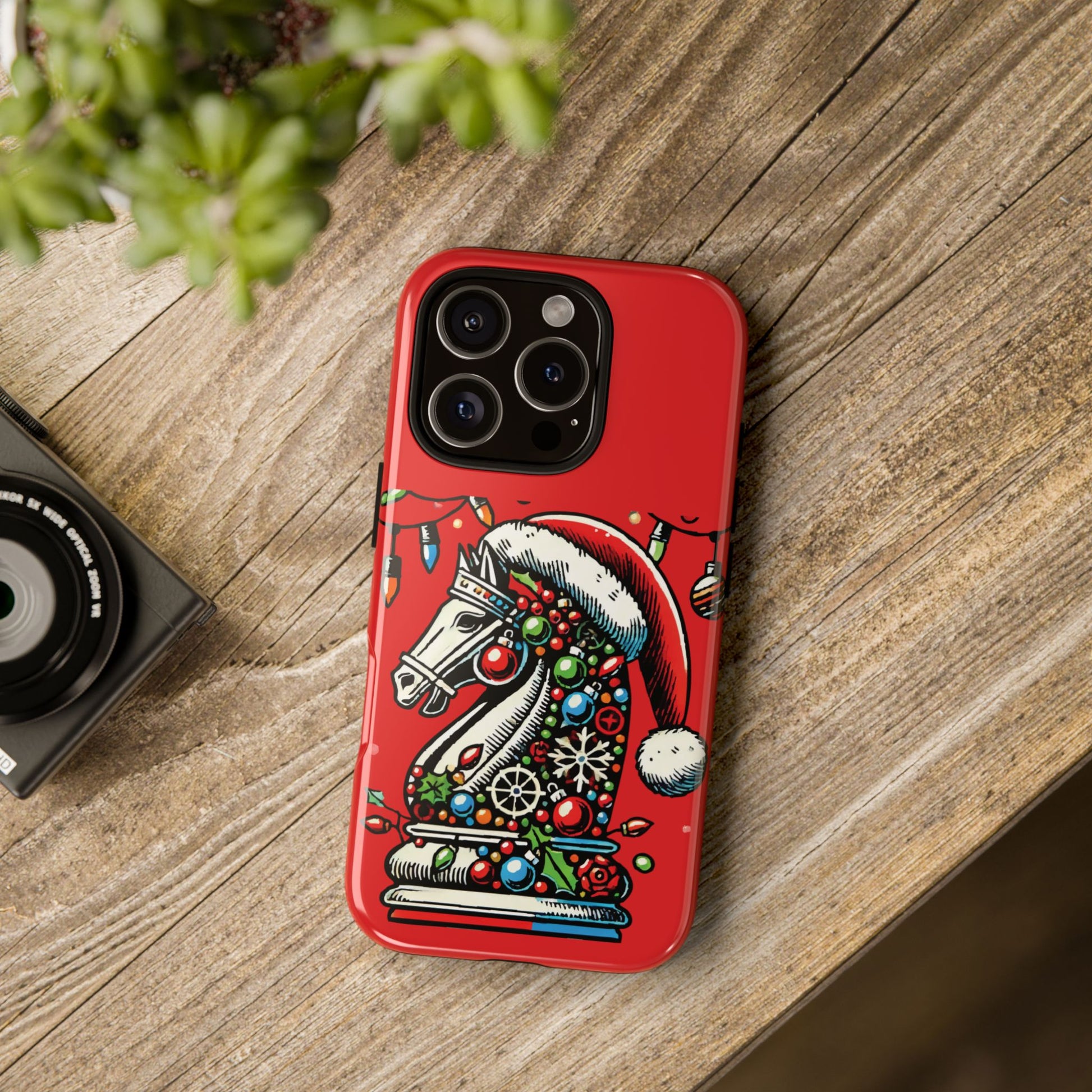 Funda Tough Navidad - Caballo Ajedrez Pop Art para iPhone, Samsung y Pixel   Phone Case