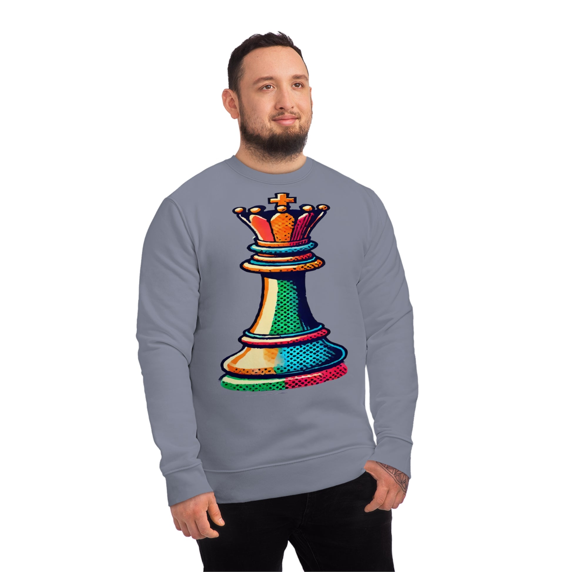 “Sudadera Unisex Rey de Ajedrez – Estilo Pop Art y Algodón Orgánico”   Sweatshirt