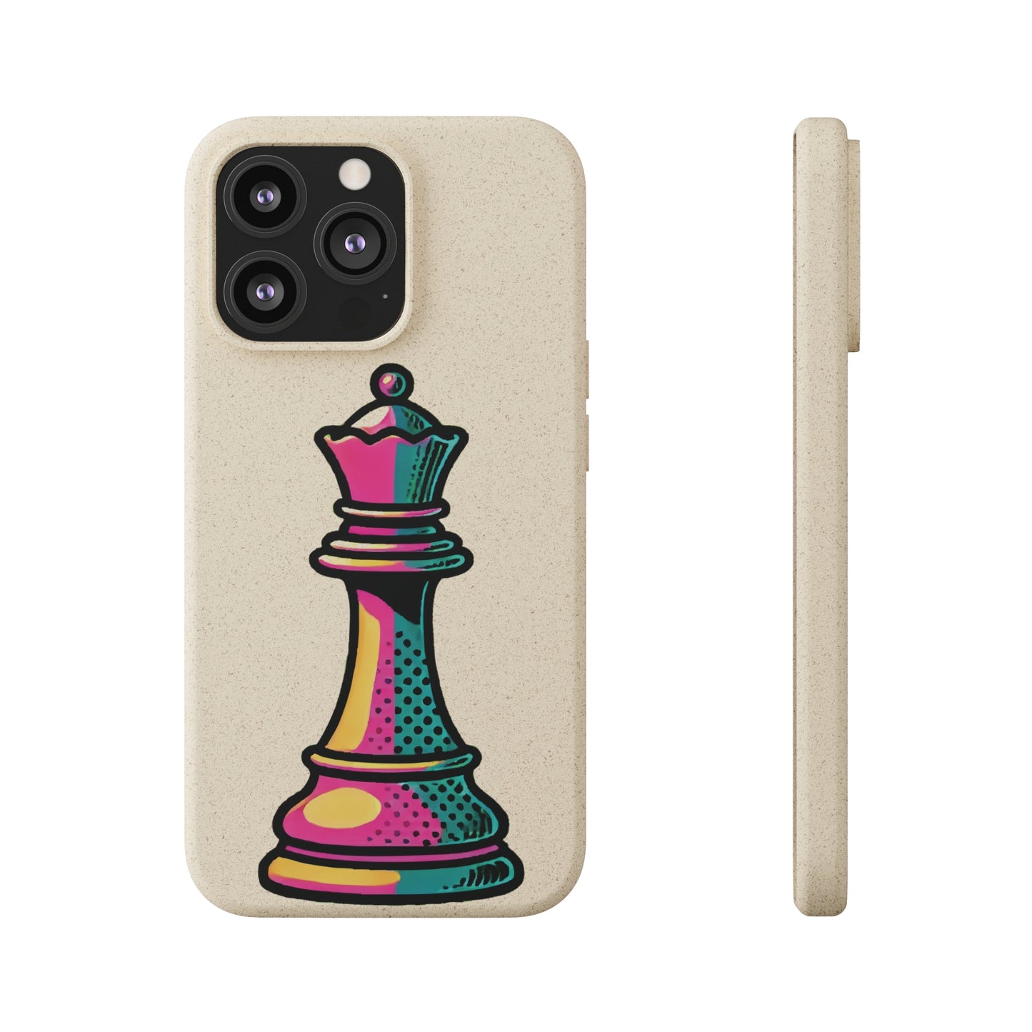 “Funda Biodegradable Reina de Ajedrez – Diseño Pop Art y Carga Inalámbrica”   Phone Case