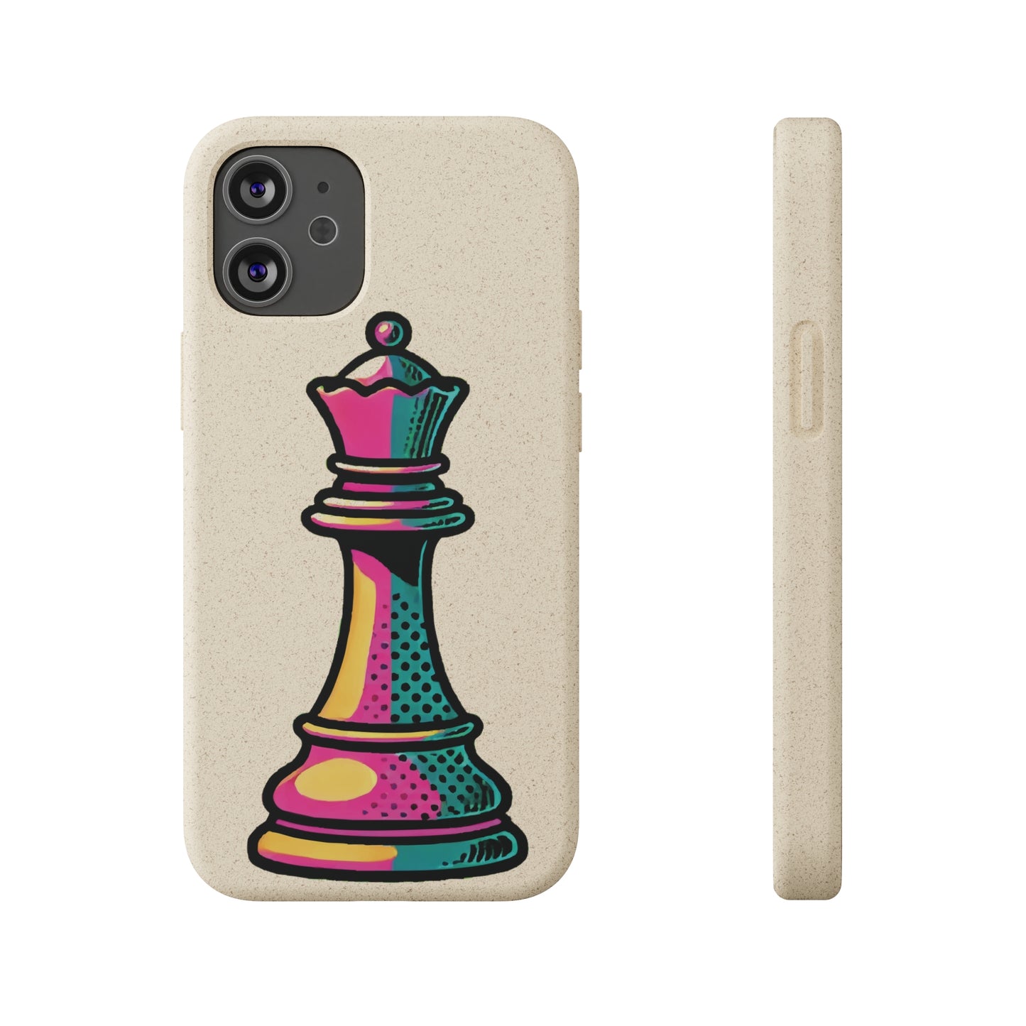 “Funda Biodegradable Reina de Ajedrez – Diseño Pop Art y Carga Inalámbrica”   Phone Case  33.00 iPhone-12-Mini