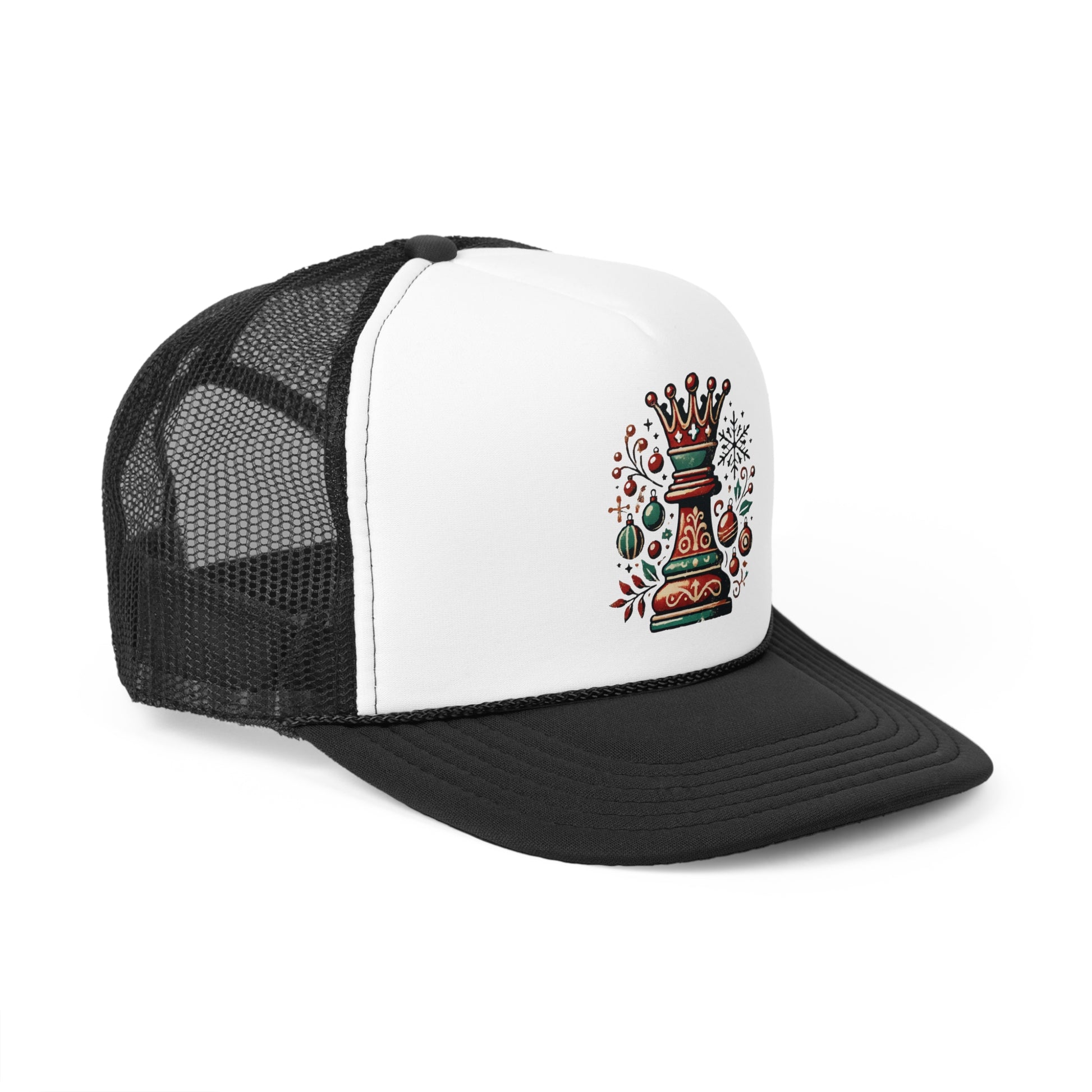 Gorra Trucker Navideña Reina de Ajedrez – Estilo Vintage y Festivo   Hats