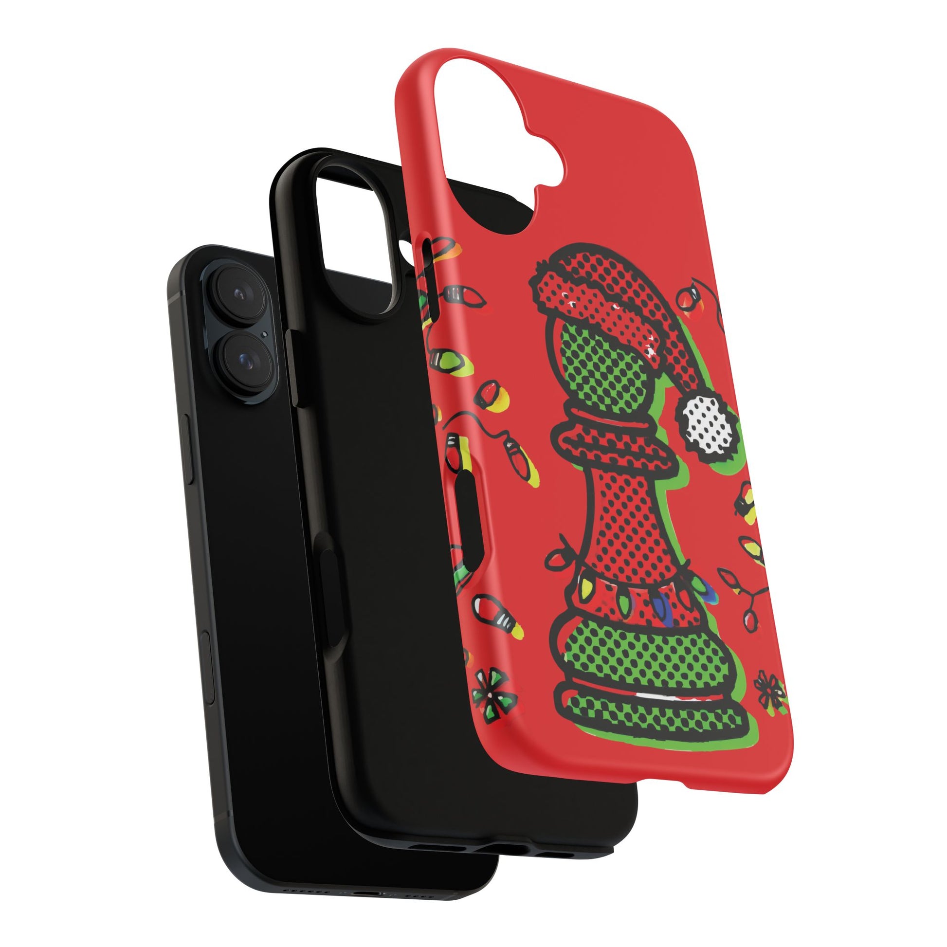 Funda Tough Peón de Ajedrez Navideño Pop Art – iPhone, Samsung y Pixel   Phone Case