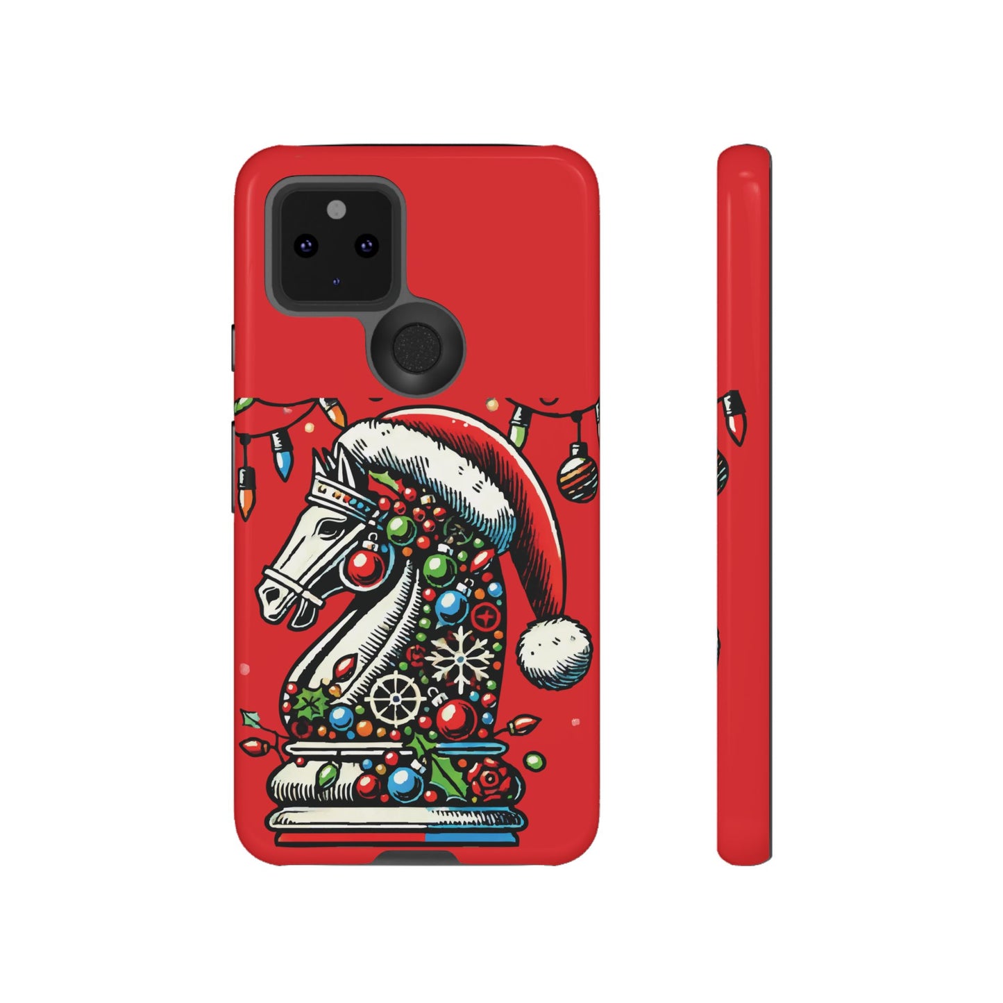 Funda Tough Navidad - Caballo Ajedrez Pop Art para iPhone, Samsung y Pixel   Phone Case  24.00 Google-Pixel-5-5G-Glossy