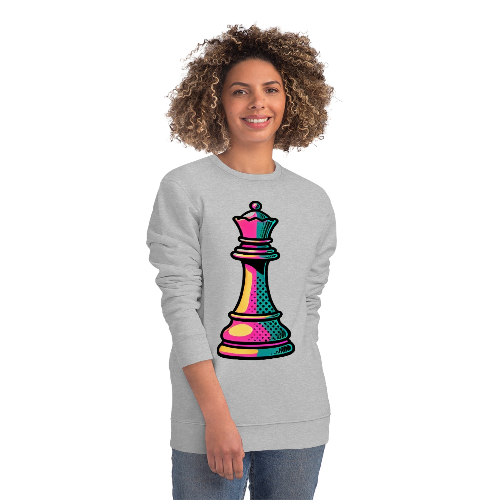 “Sudadera Unisex Orgánica Reina de Ajedrez – Pop Art”   Sweatshirt