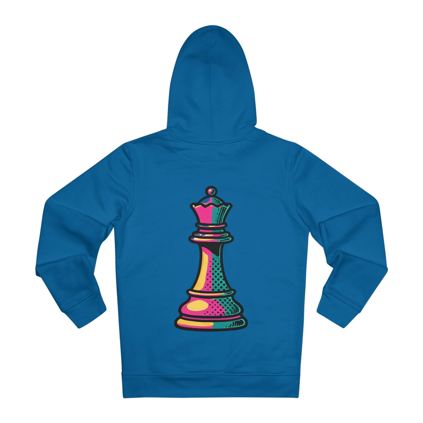 “Hoodie Unisex con Capucha Reina de Ajedrez – Diseño Pop Art Sostenible”   Hoodie  72.00 Royal-Blue-3XL