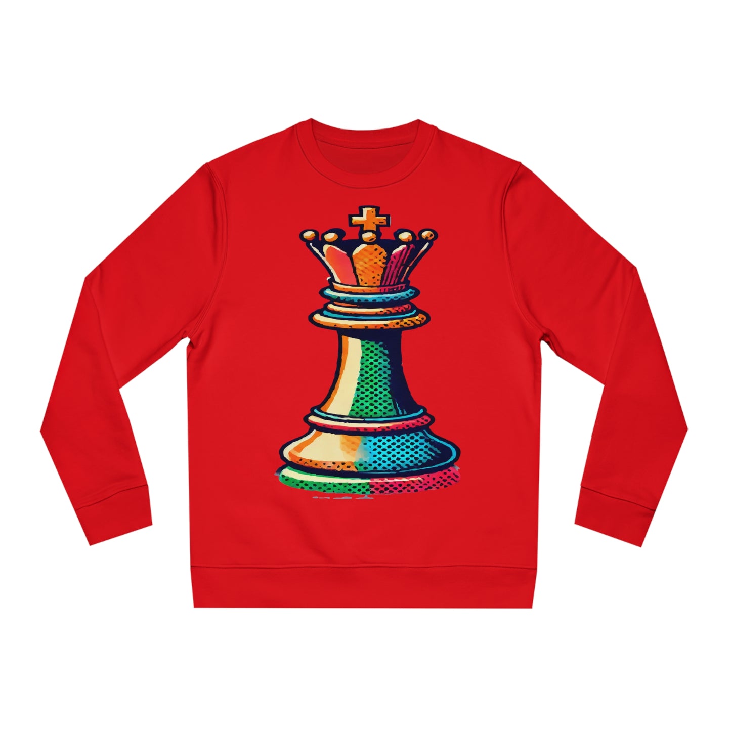 “Sudadera Unisex Rey de Ajedrez – Estilo Pop Art y Algodón Orgánico”   Sweatshirt  72.00 Bright-Red-2XL