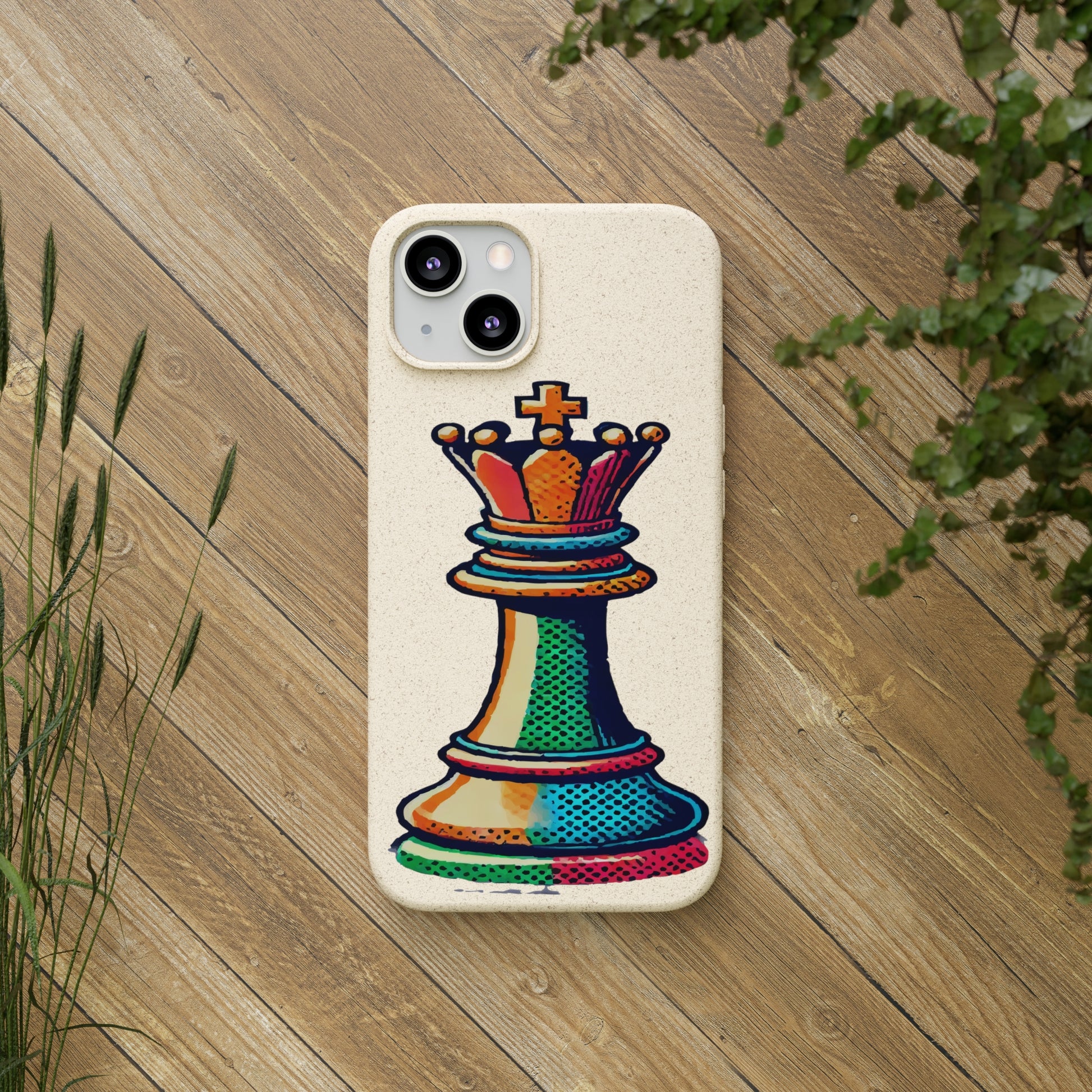 “Funda Biodegradable Rey de Ajedrez – Protección Sostenible Pop Art”   Phone Case