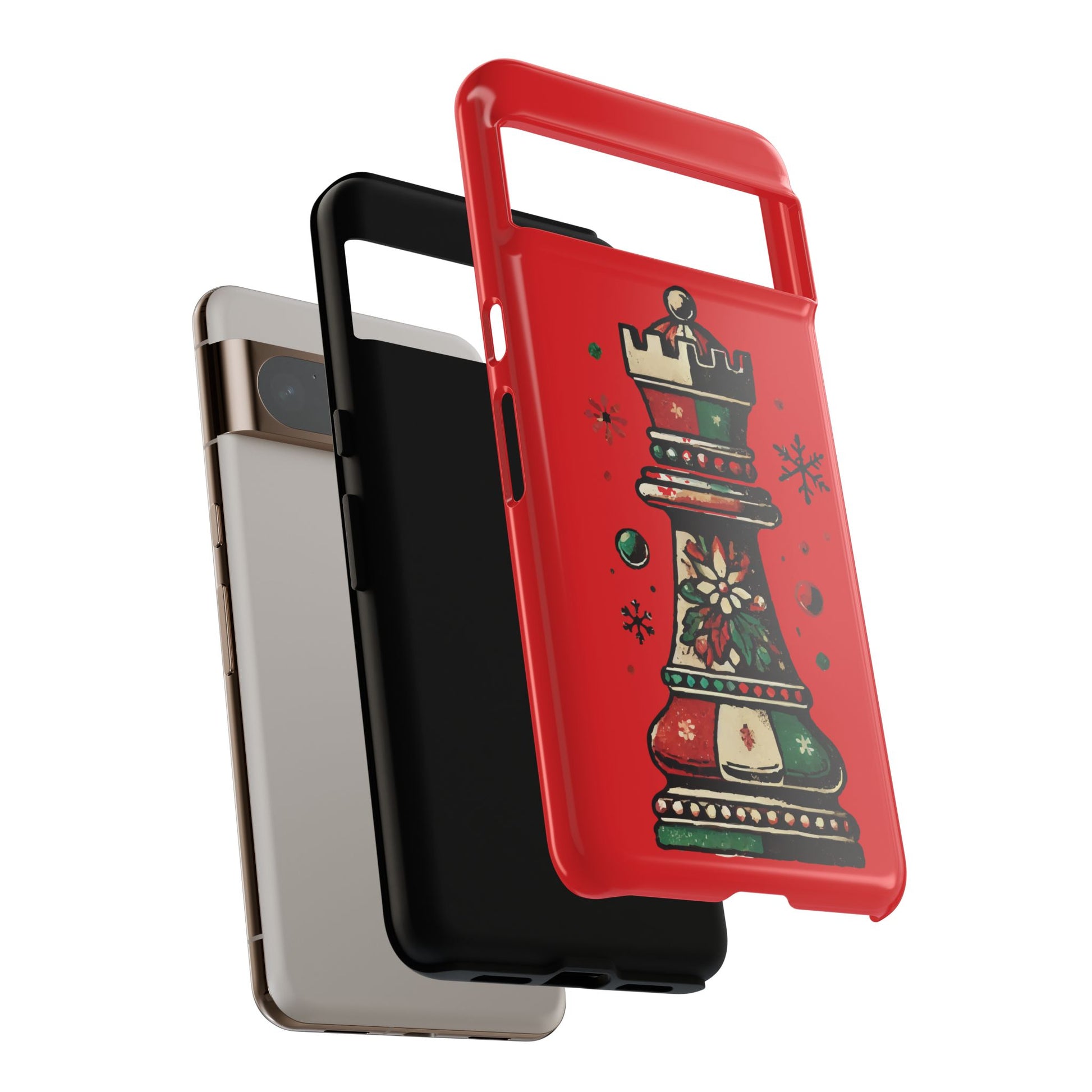 Funda Protectora para Móvil con Diseño de Torre de Ajedrez Vintage Navideño   Phone Case