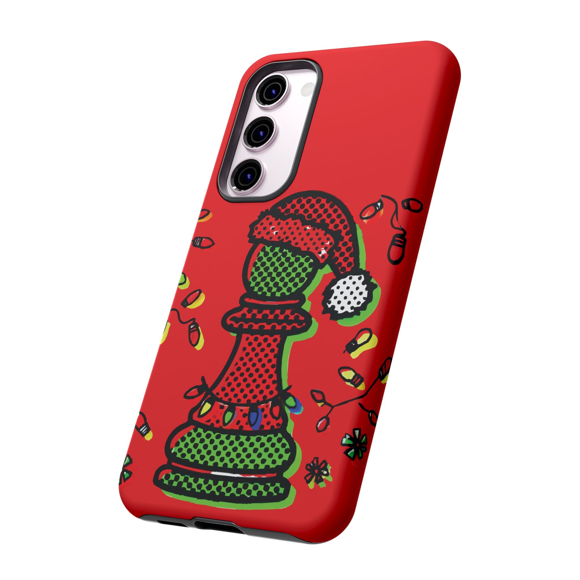 Funda Tough Peón de Ajedrez Navideño Pop Art – iPhone, Samsung y Pixel   Phone Case