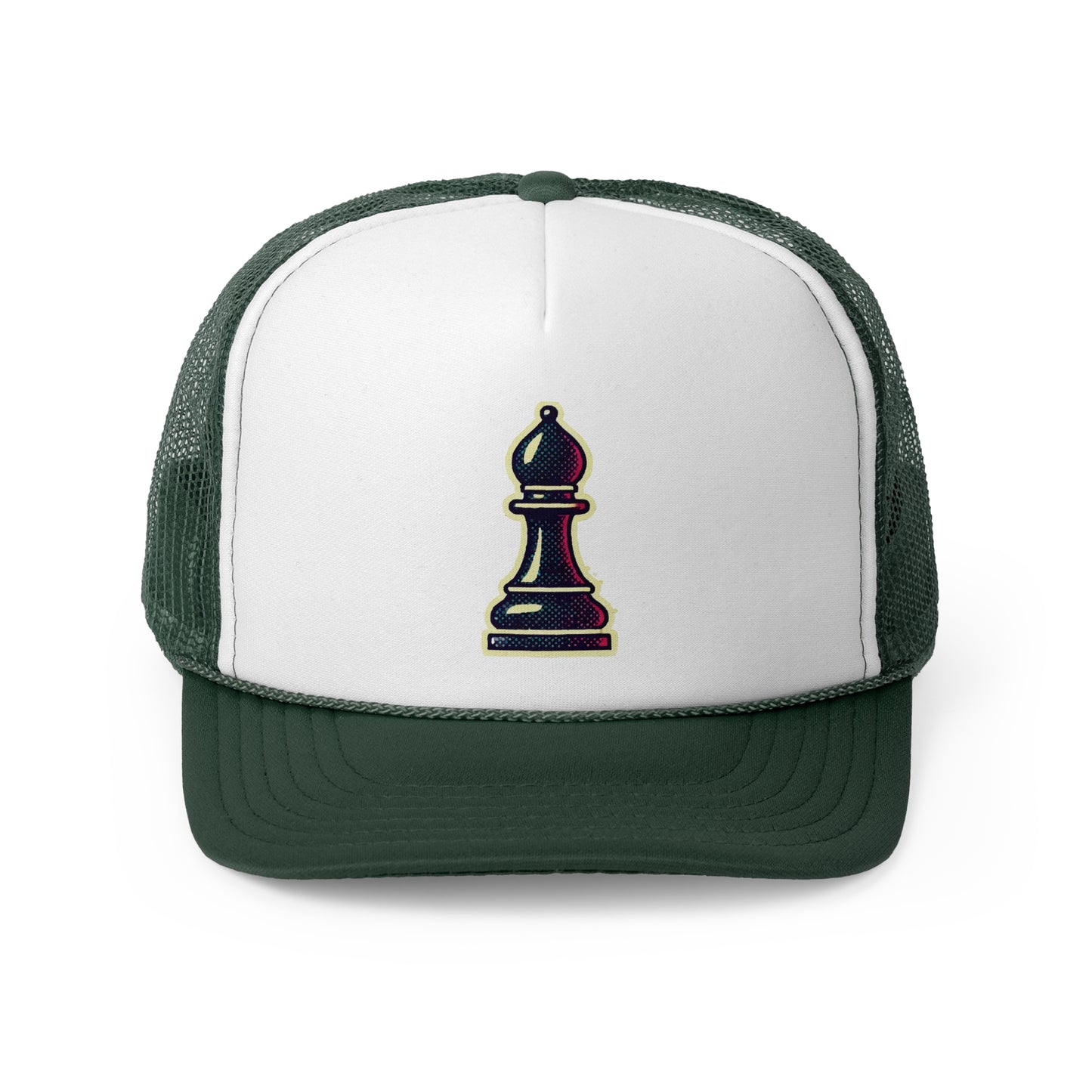 “Gorra Trucker Alfil de Ajedrez – Diseño Pop Art y Ajuste Moderno”   Hats  27.00 Dark-Green-One-size